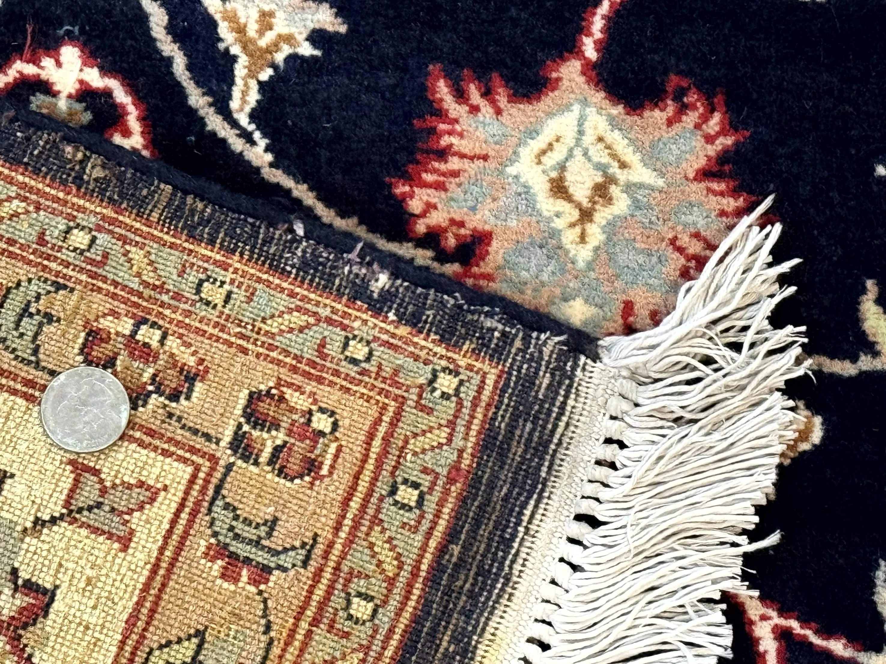 Navy Blue Pak Persian Rug 6x10, Floral Medallion, Traditional Persian Area Rug, Fine 240 KPSI - Image 10