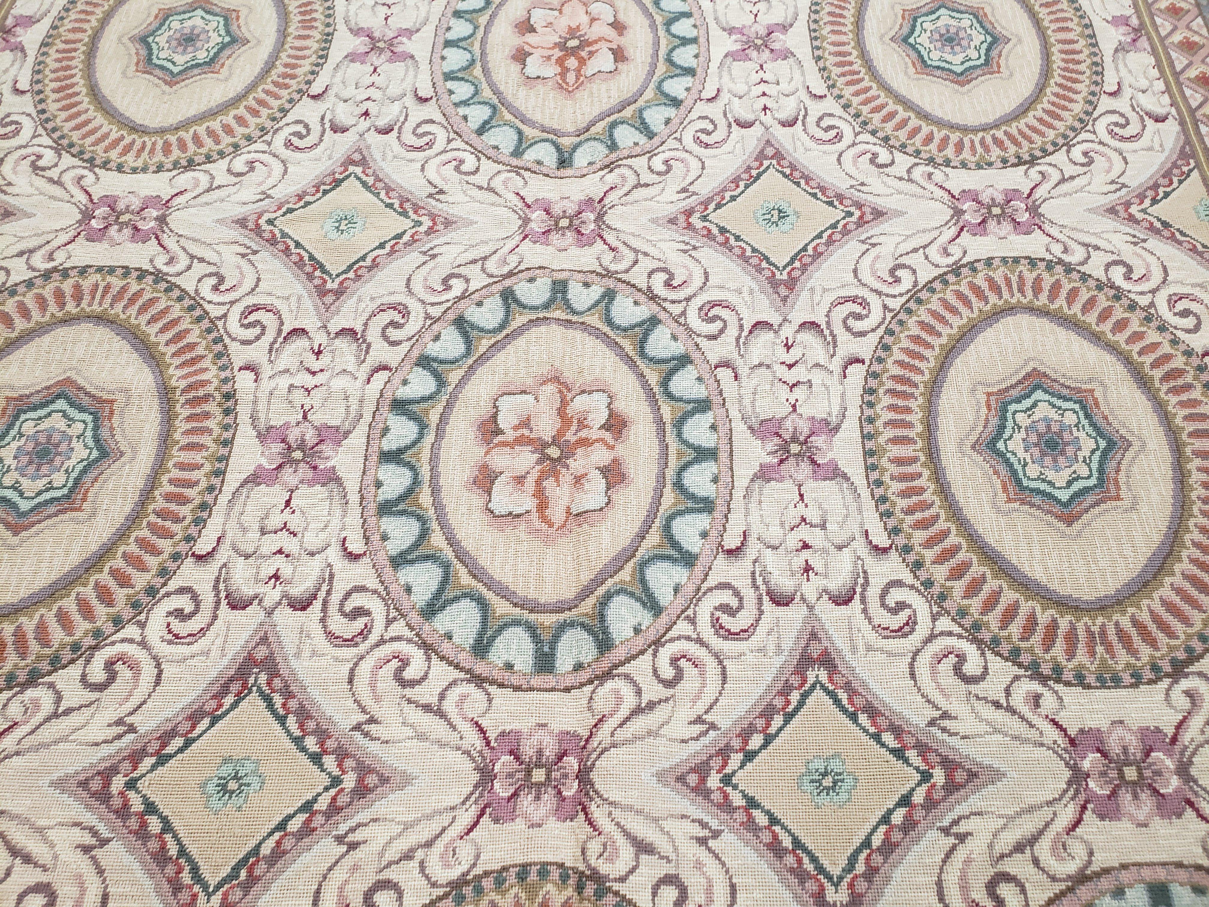 New Needlepoint Rug, 6x9 Needlepoint Carpet, Flatweave Rug, Vicotorian French European English Decor, Elegant Rug for Living Room, Handmade - Image 4