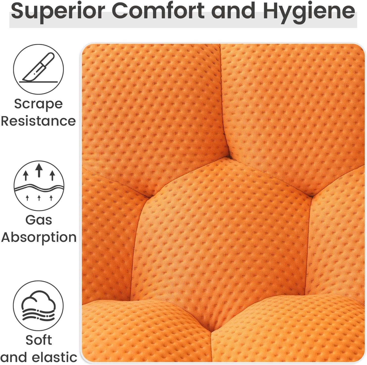 Nuvé® Mitsu Modular Bouclé Cloud Sofa - Orange - Single Seater - Image 8