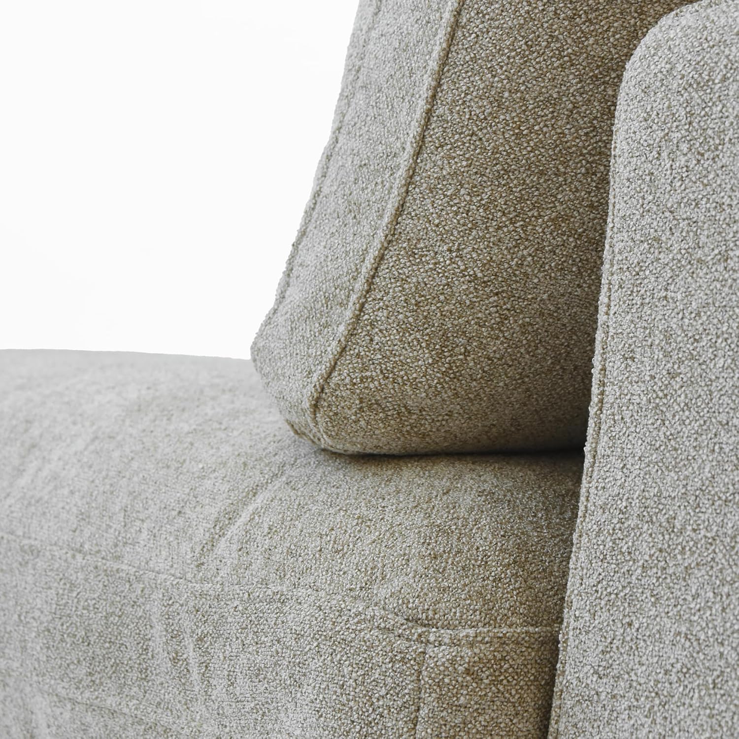 Nuvé® Solace Modular Bouclé Cloud Sofa - Khaki - 6-Seater Corner Sectional + 2 Ottomans - Image 4