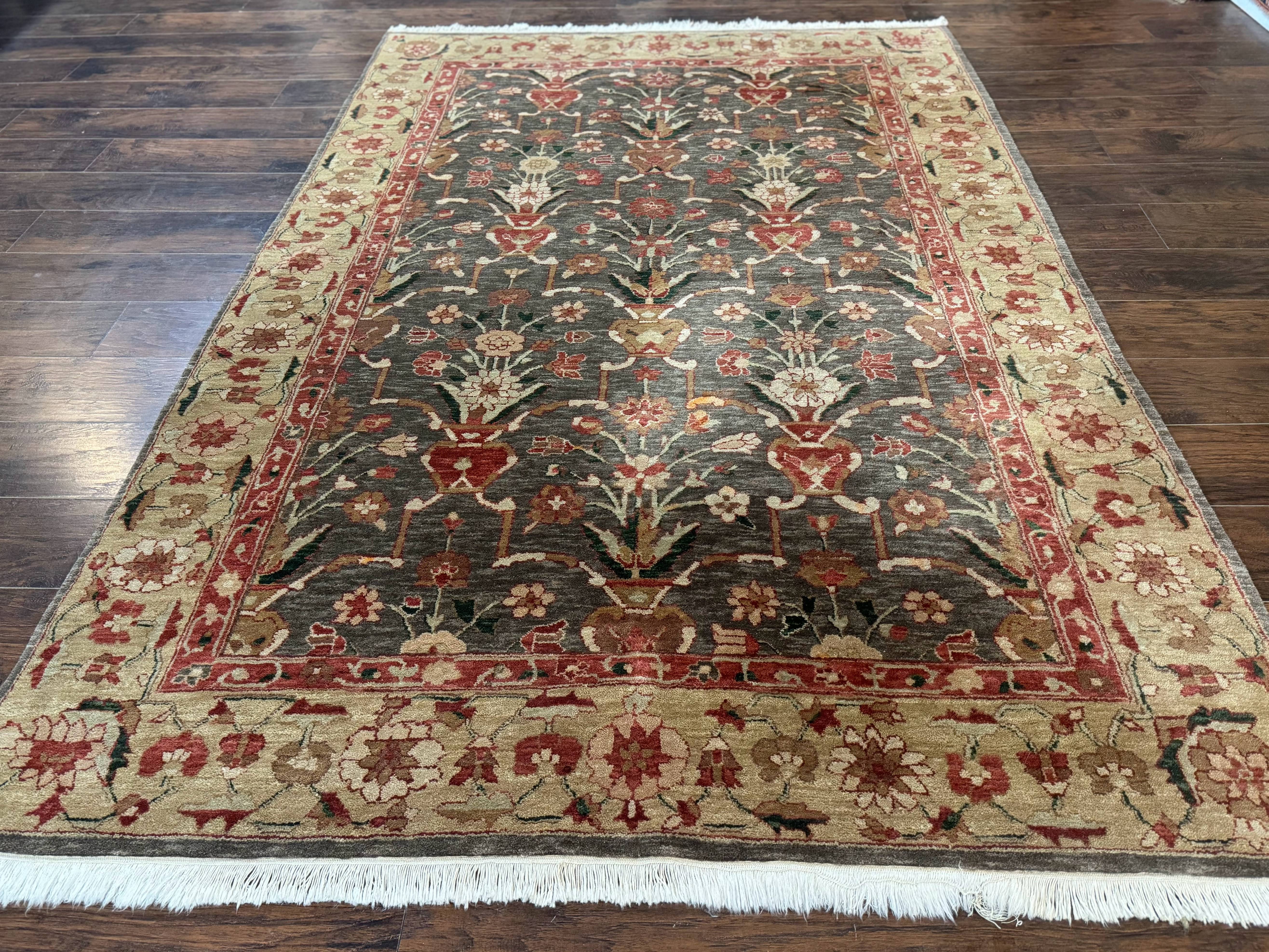 Pak Persian Mahal Rug 6x9, Floral Handmade Wool Traditional Oriental Carpet - Image 2