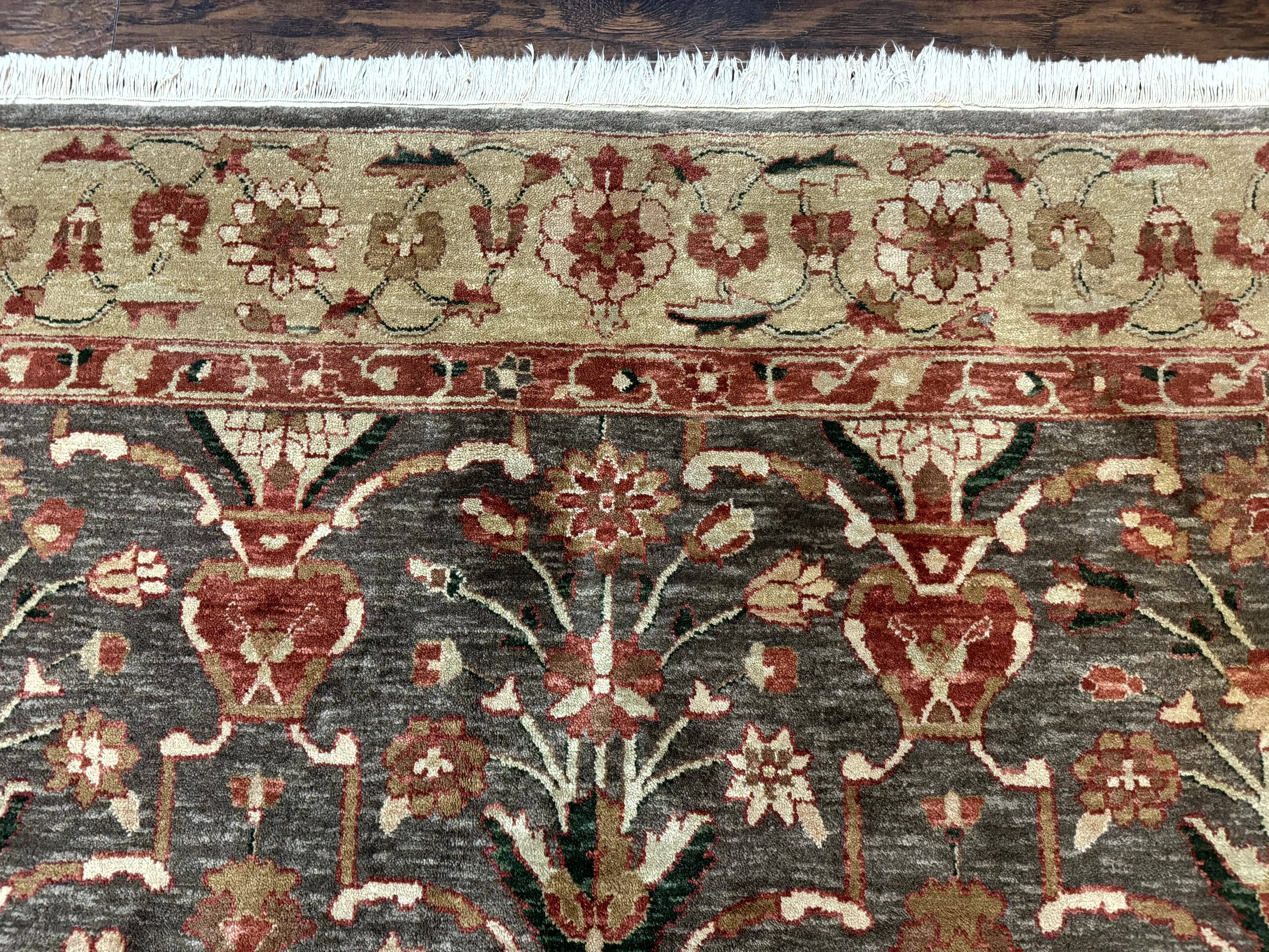 Pak Persian Mahal Rug 6x9, Floral Handmade Wool Traditional Oriental Carpet - Image 4