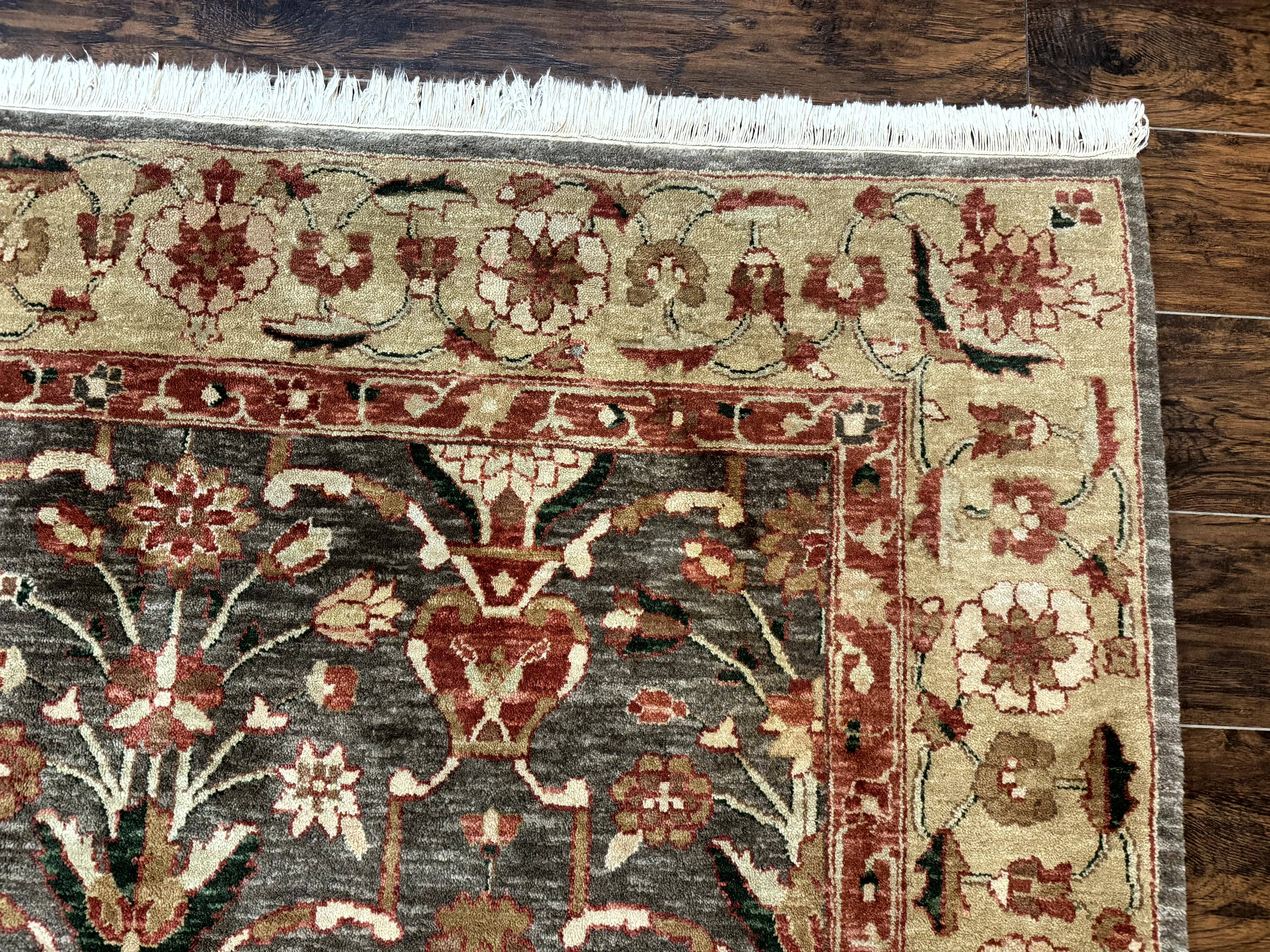 Pak Persian Mahal Rug 6x9, Floral Handmade Wool Traditional Oriental Carpet - Image 8