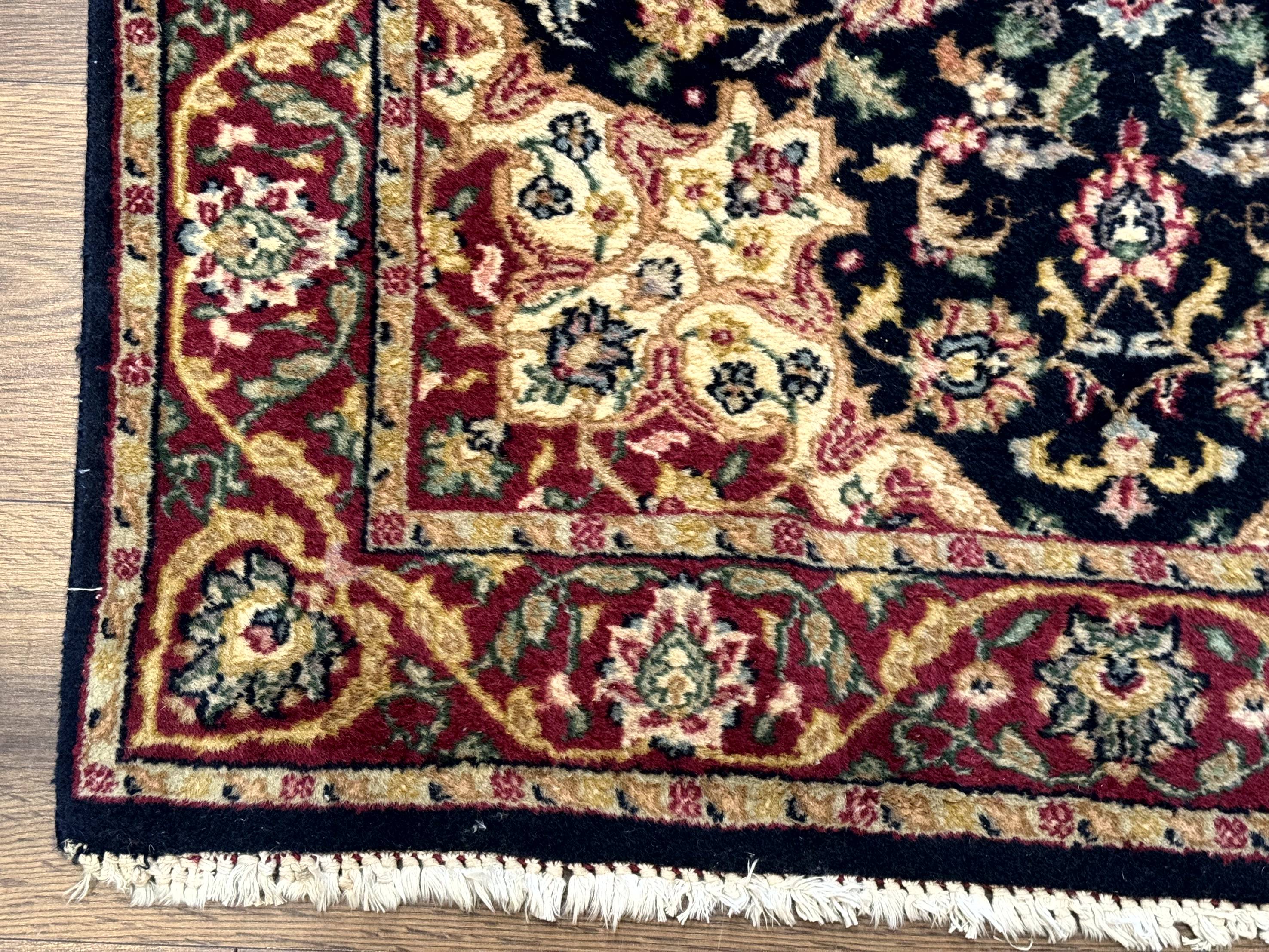 Pak Persian Sarouk Rug 3x5, Navy Blue and Red - Image 8