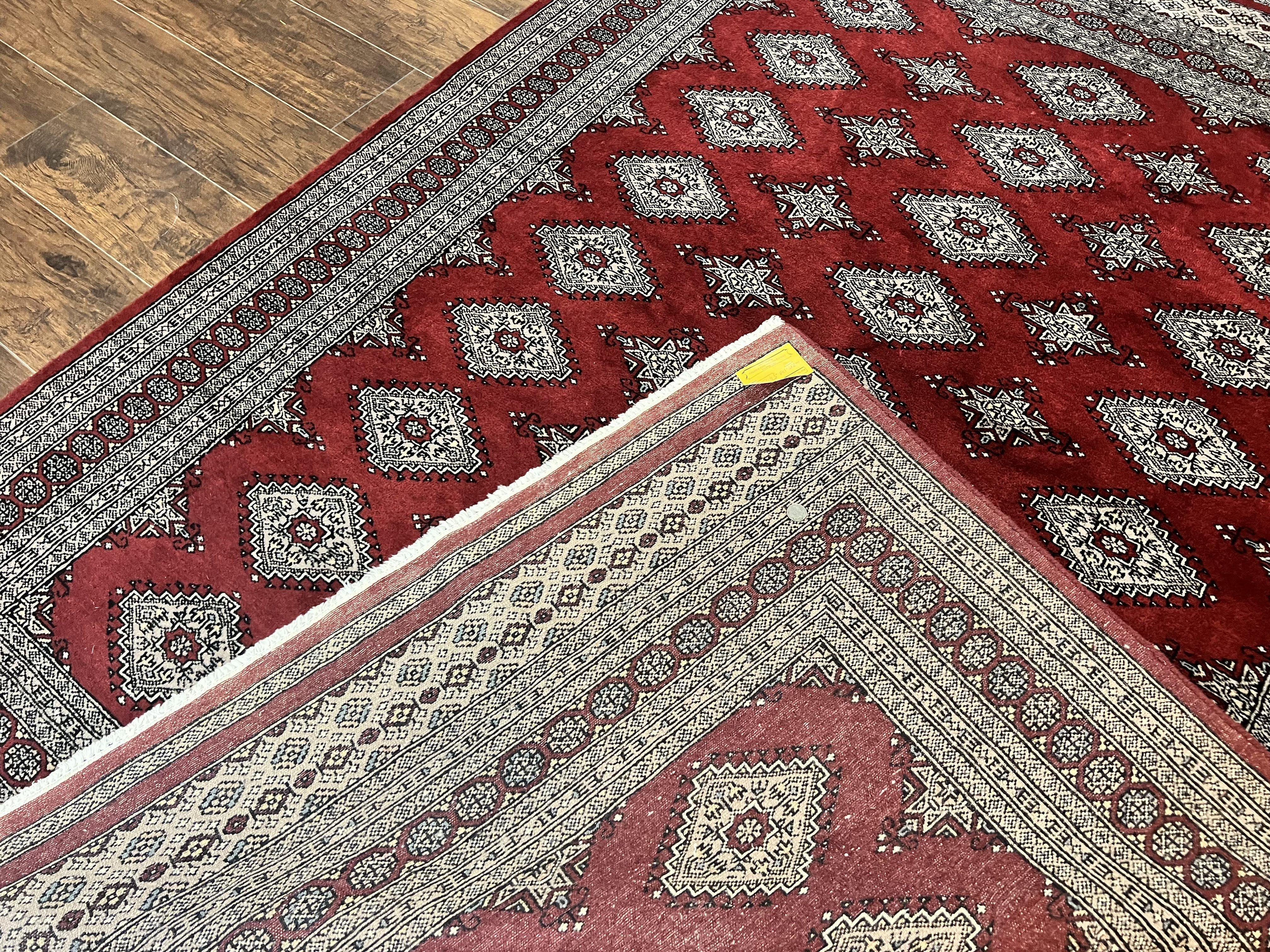 Pakistani Bokhara Rug 6x8, Fine Turkoman Carpet, Wool Handmade Vintage, Red, 6 x 8 Medium Sized Rug, Turkmen Rug - Image 11
