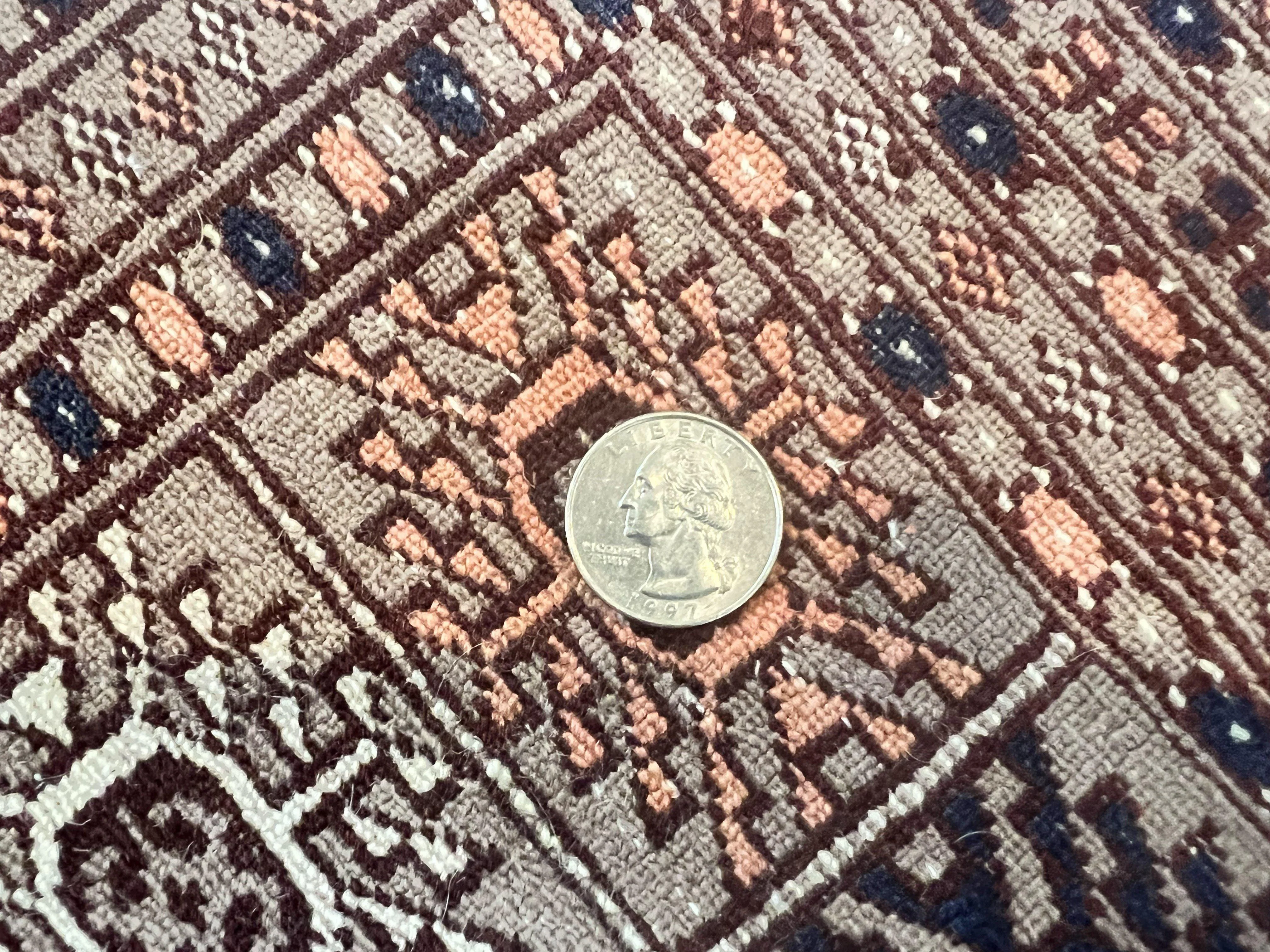 Pakistani Bokhara Turkoman Rug 7x10, Handmade Vintage Wool Carpet, Brown-Red - Image 11
