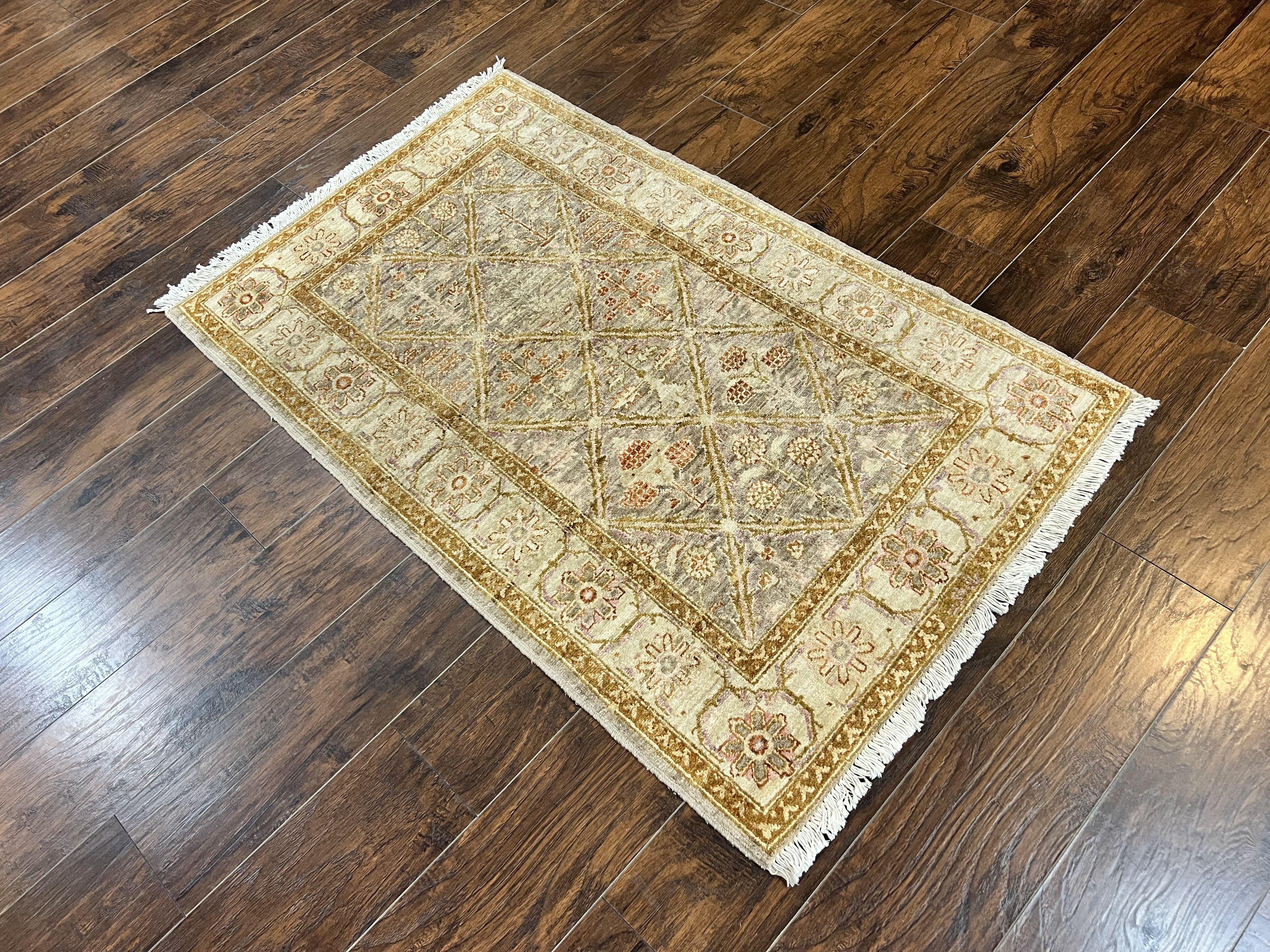 Pakistani Peshawar Rug 3x5, Safavieh Wool Handmade Hand Knotted Vintage Rug, Panel Design 3 x 5 Oriental Carpet - Image 12
