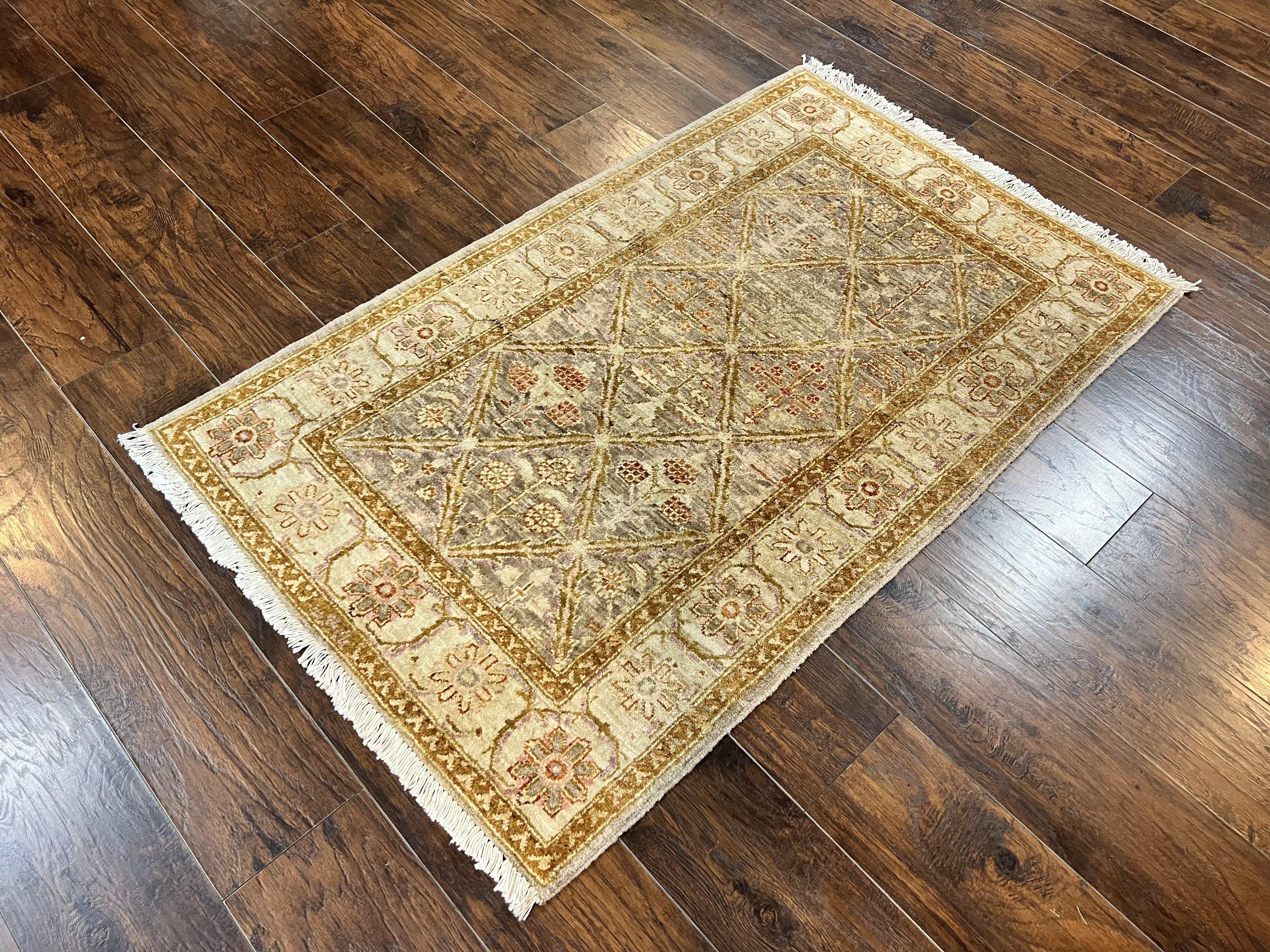 Pakistani Peshawar Rug 3x5, Safavieh Wool Handmade Hand Knotted Vintage Rug, Panel Design 3 x 5 Oriental Carpet - Image 2