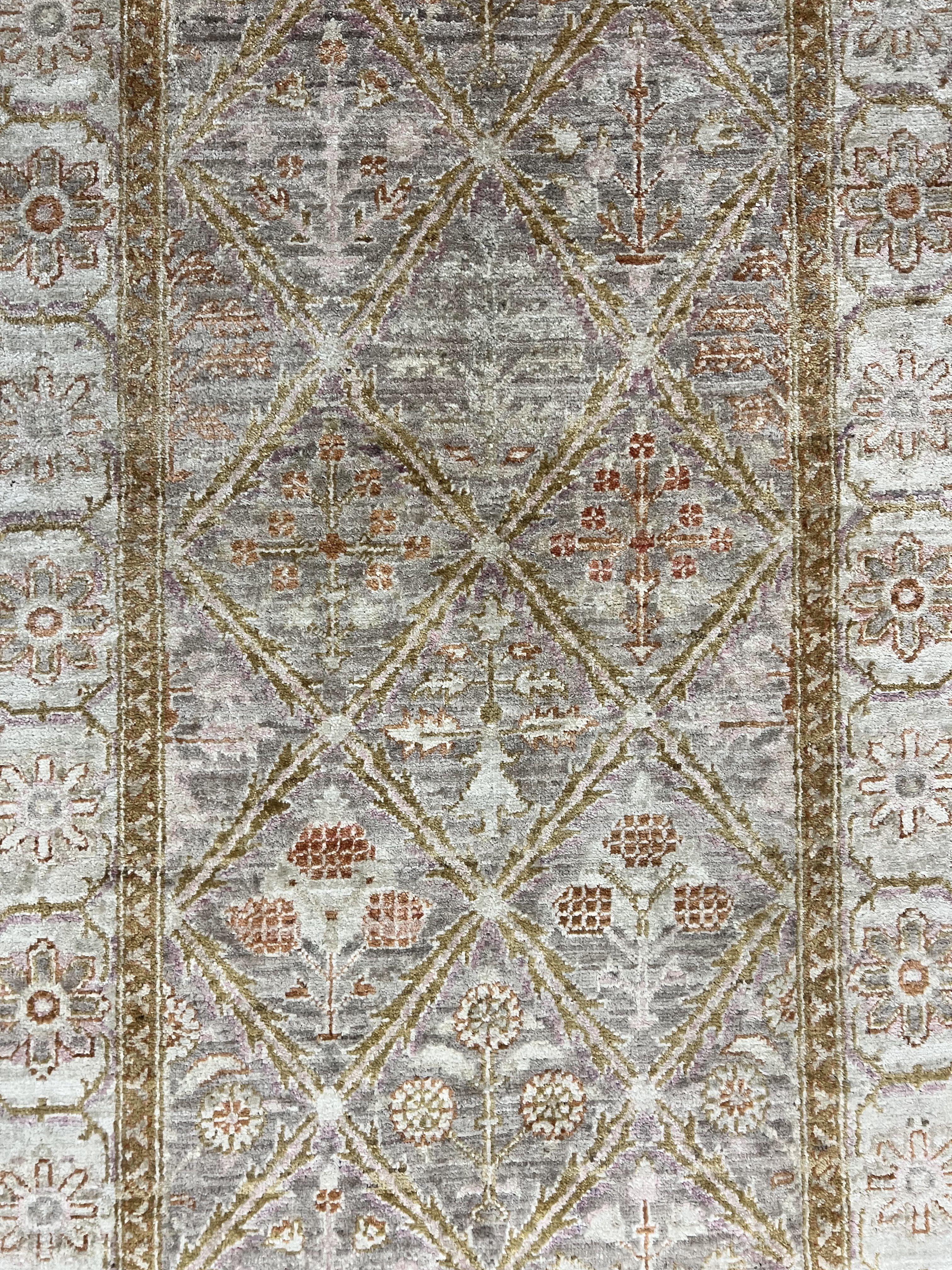Pakistani Peshawar Rug 3x5, Safavieh Wool Handmade Hand Knotted Vintage Rug, Panel Design 3 x 5 Oriental Carpet - Image 4