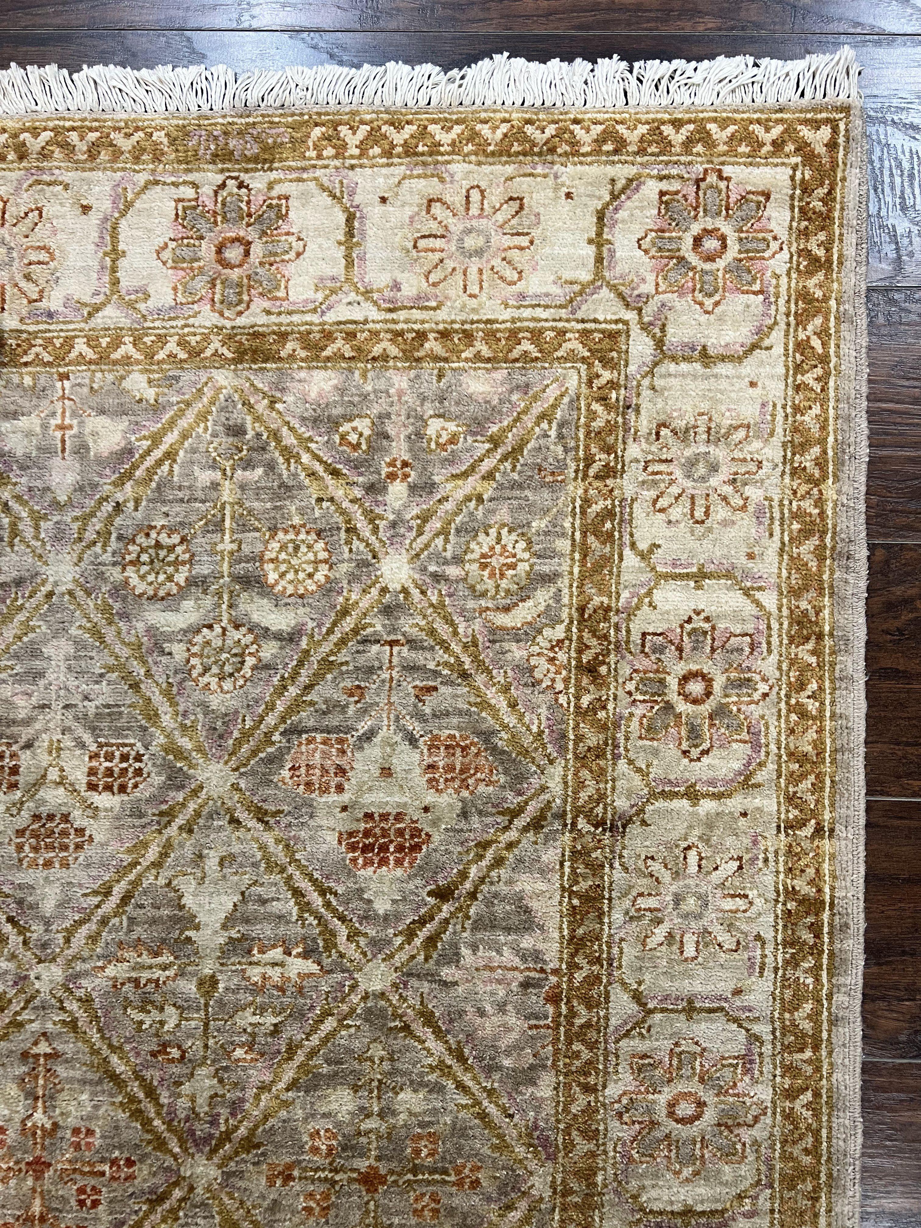 Pakistani Peshawar Rug 3x5, Safavieh Wool Handmade Hand Knotted Vintage Rug, Panel Design 3 x 5 Oriental Carpet - Image 7