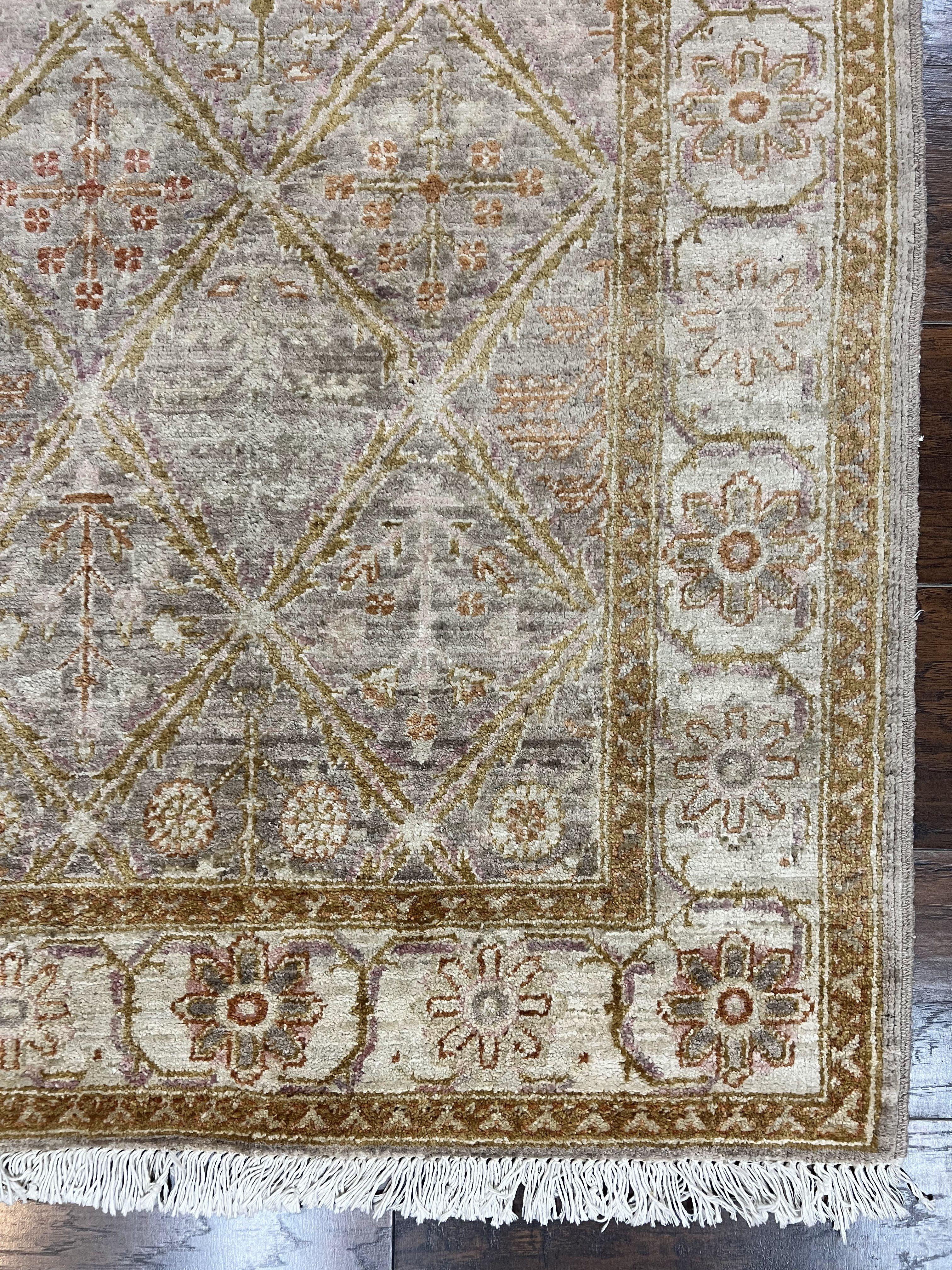 Pakistani Peshawar Rug 3x5, Safavieh Wool Handmade Hand Knotted Vintage Rug, Panel Design 3 x 5 Oriental Carpet - Image 9