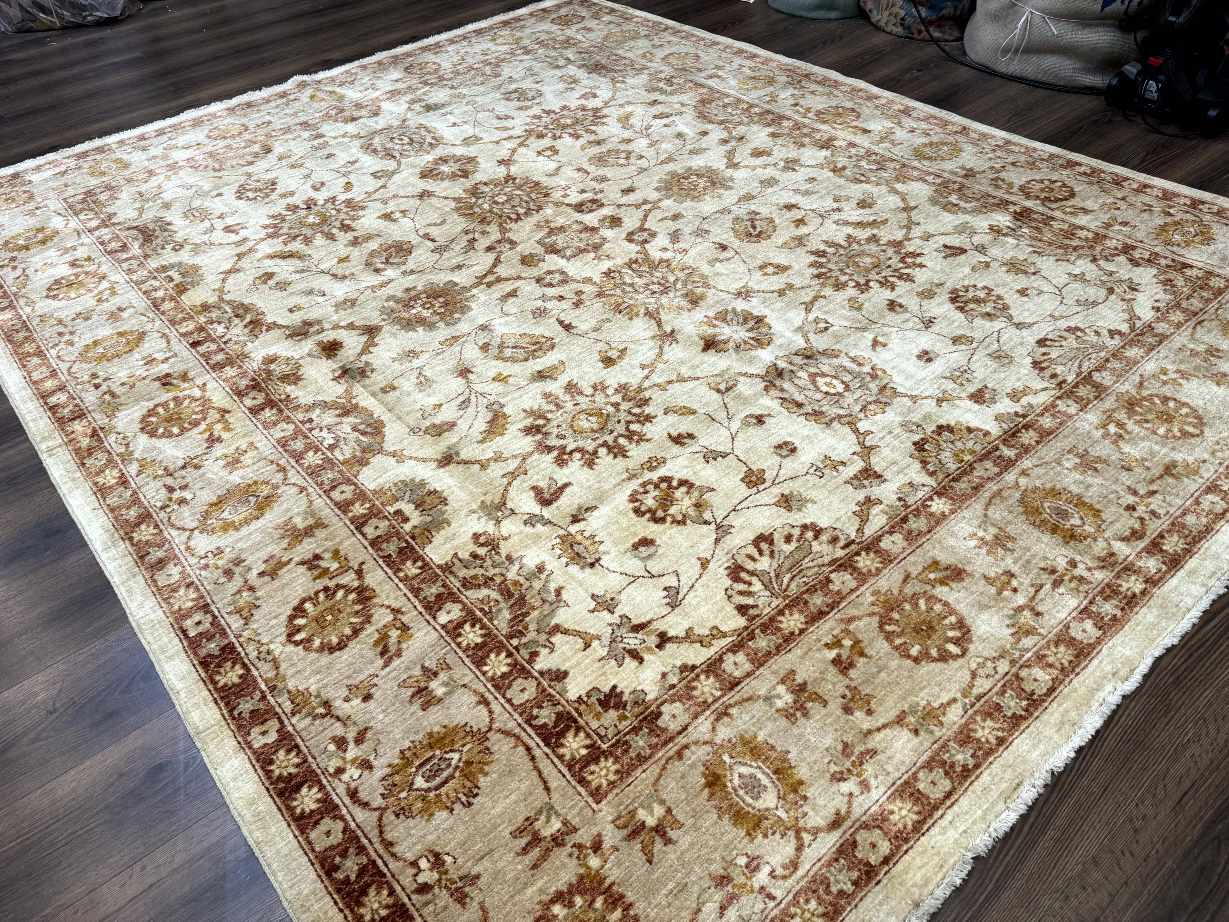 Pakistani Peshawar Rug 8x10, Pak Persian Traditional Oriental Carpet, Handmade, Wool, Allover Pattern - Image 12