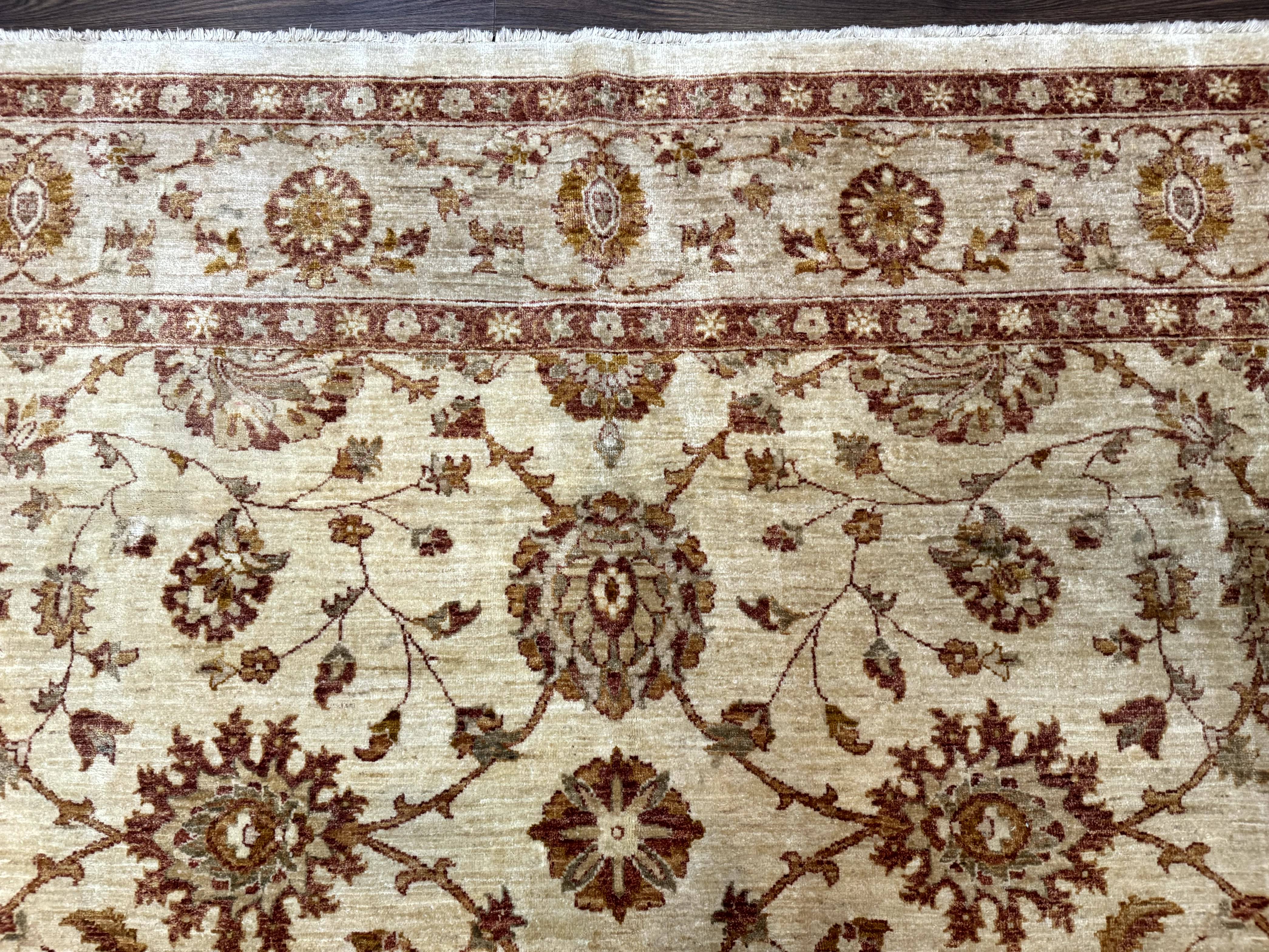 Pakistani Peshawar Rug 8x10, Pak Persian Traditional Oriental Carpet, Handmade, Wool, Allover Pattern - Image 3
