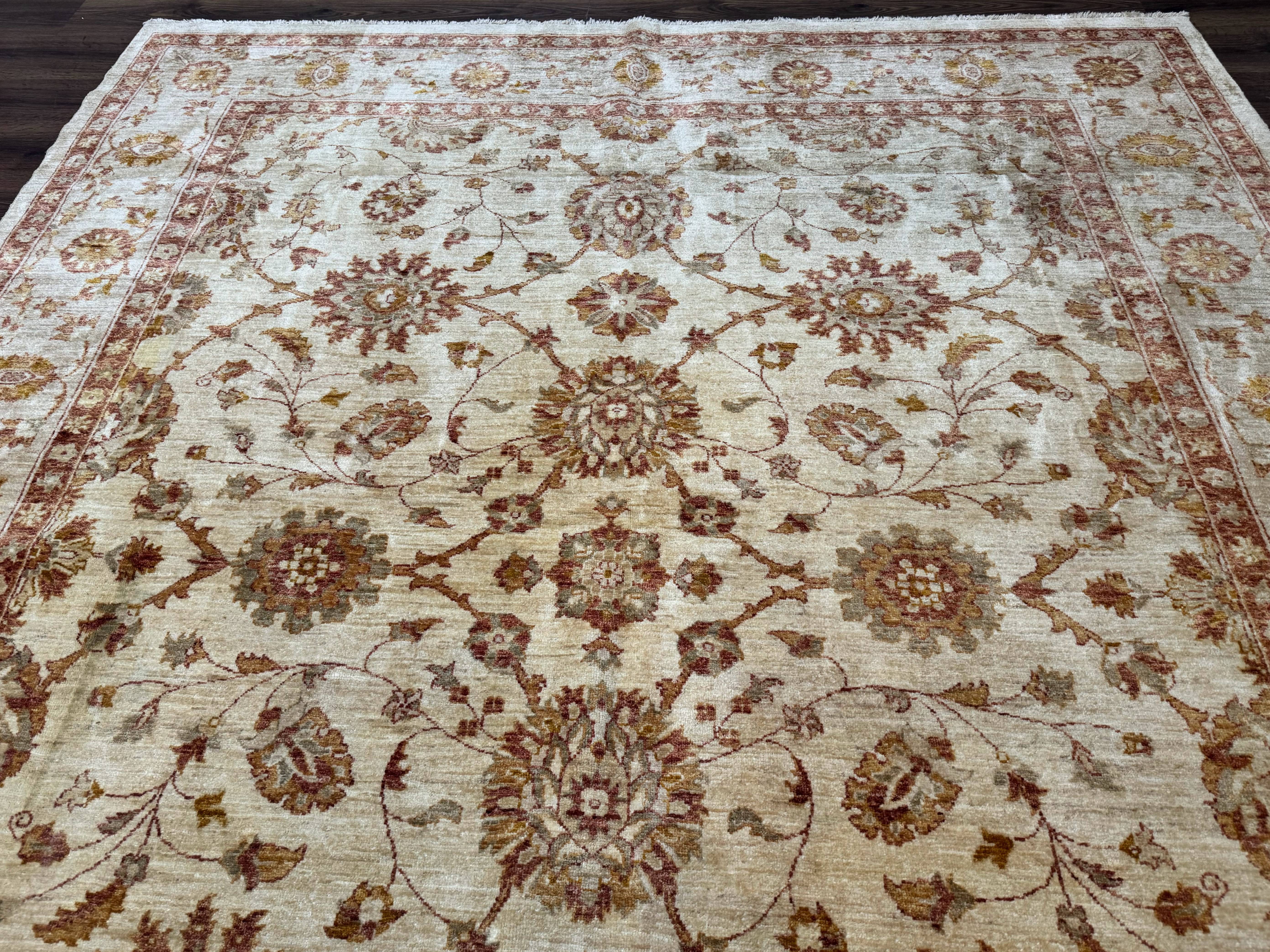 Pakistani Peshawar Rug 8x10, Pak Persian Traditional Oriental Carpet, Handmade, Wool, Allover Pattern - Image 7