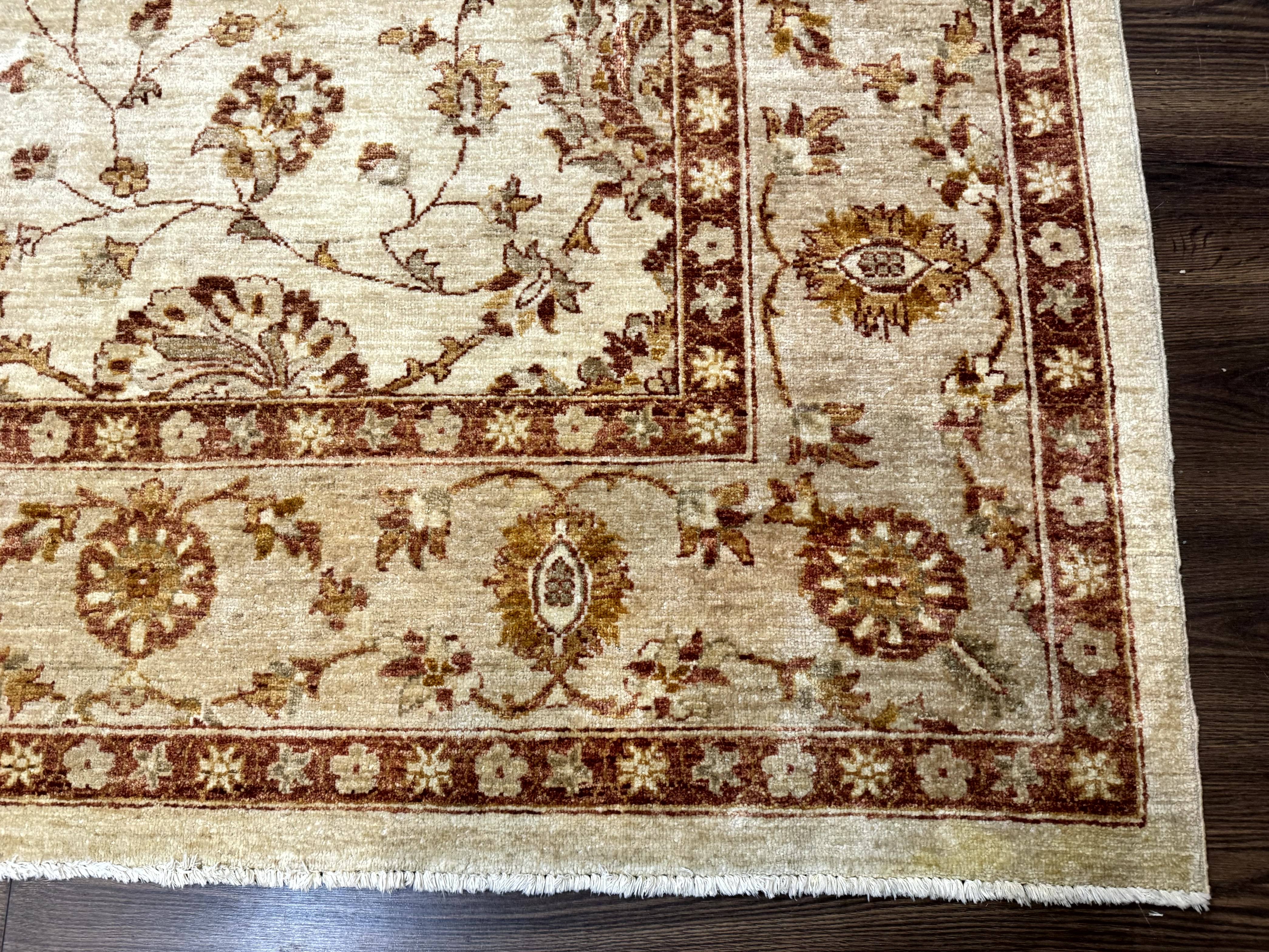 Pakistani Peshawar Rug 8x10, Pak Persian Traditional Oriental Carpet, Handmade, Wool, Allover Pattern - Image 9