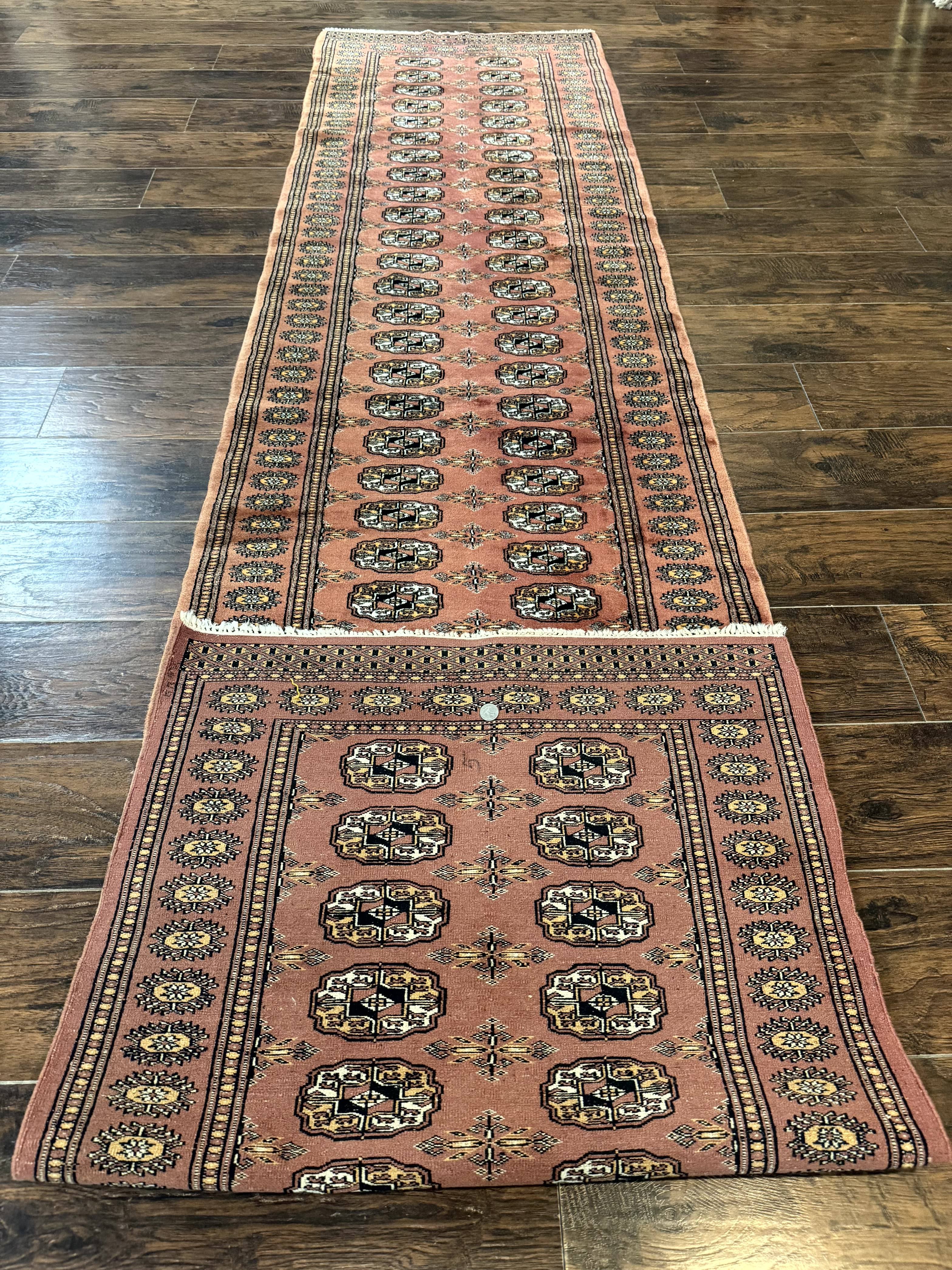 Pakistani Turkoman Bokhara Runner Rug 2.8 x 12, Oriental Runner for Hallway - Image 10