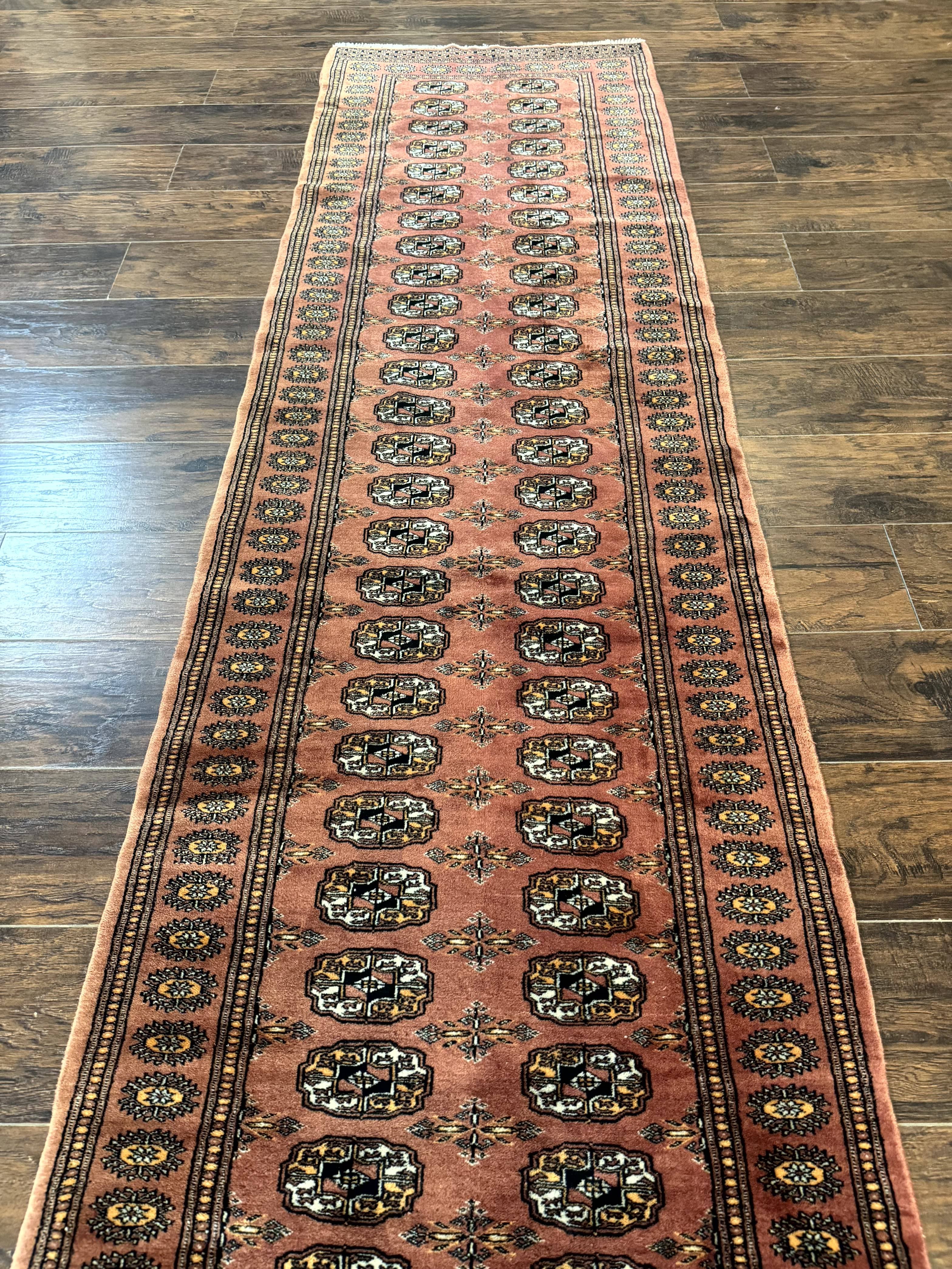 Pakistani Turkoman Bokhara Runner Rug 2.8 x 12, Oriental Runner for Hallway - Image 2