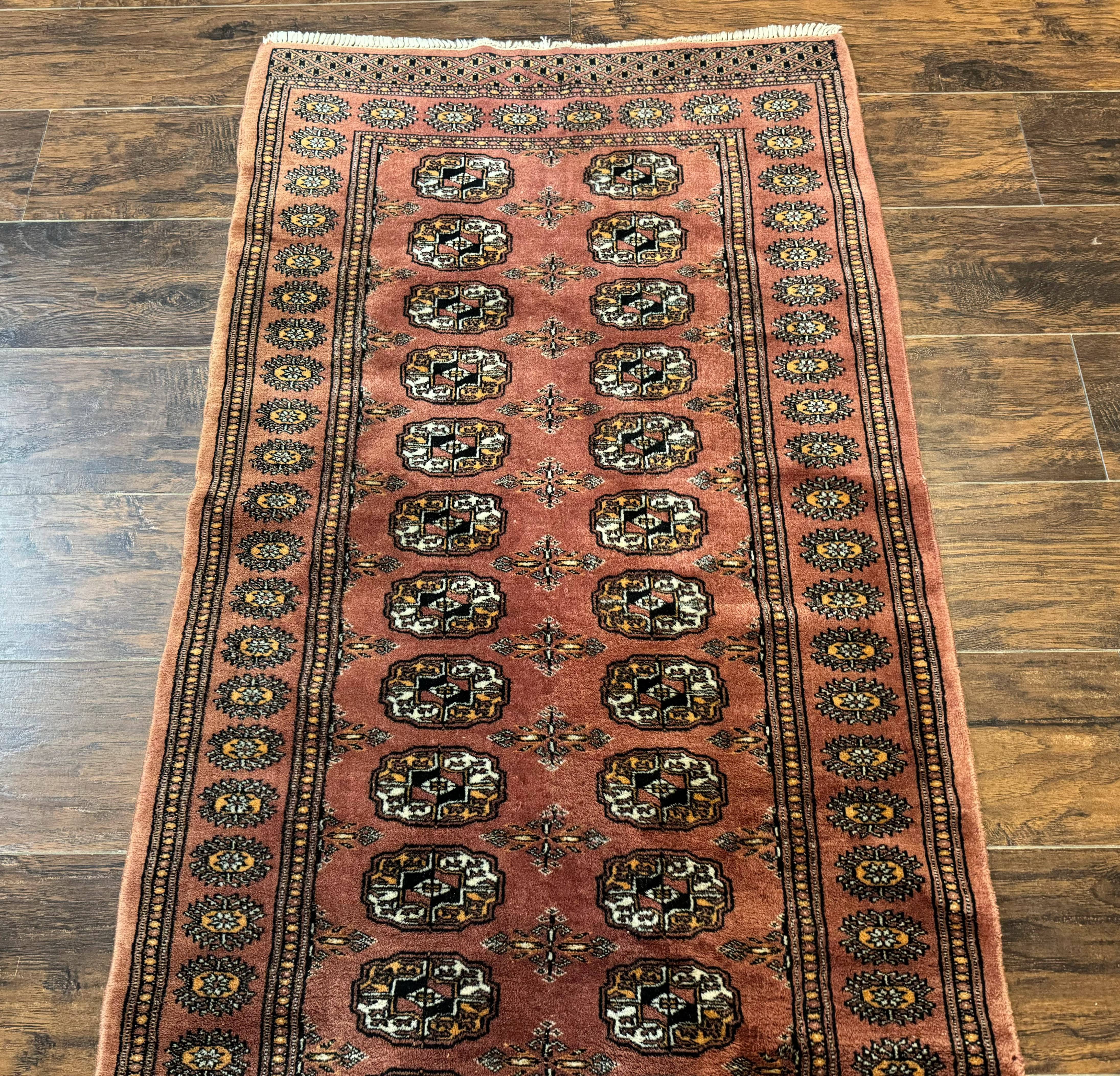 Pakistani Turkoman Bokhara Runner Rug 2.8 x 12, Oriental Runner for Hallway - Image 6