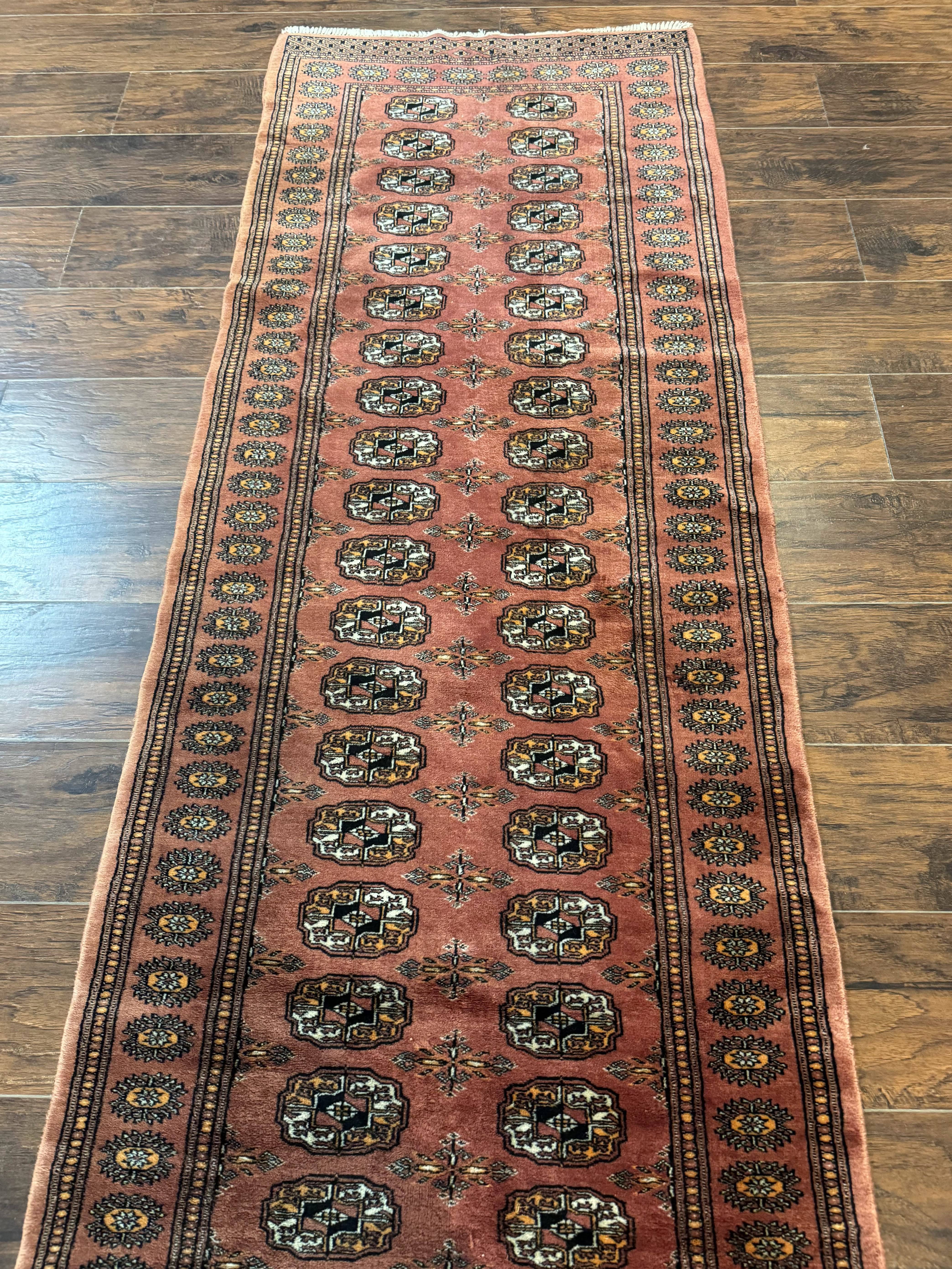 Pakistani Turkoman Bokhara Runner Rug 2.8 x 12, Oriental Runner for Hallway - Image 8