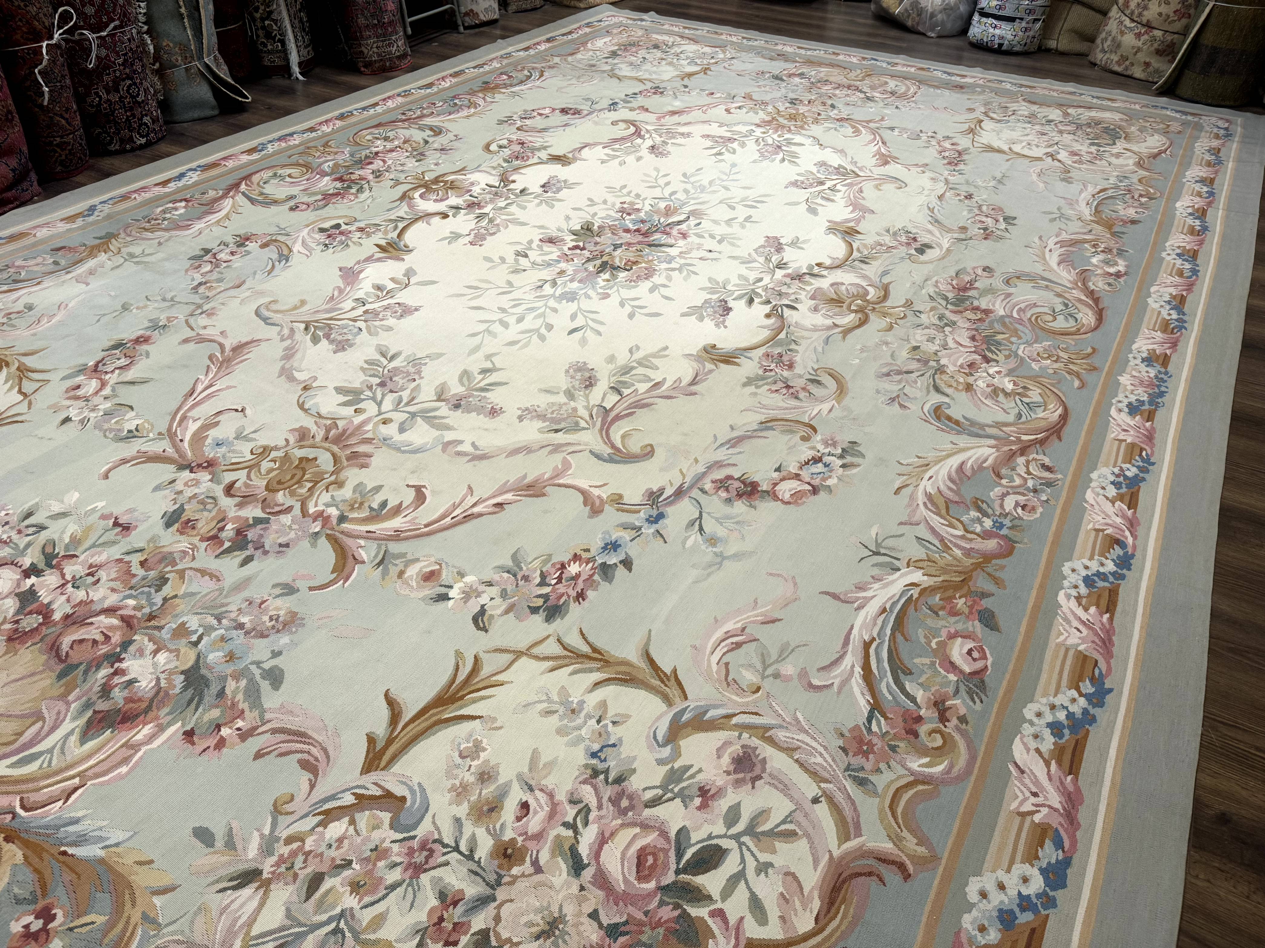 Palace Size Aubusson Rug 11x16, Large Aubusson Carpet - Image 2