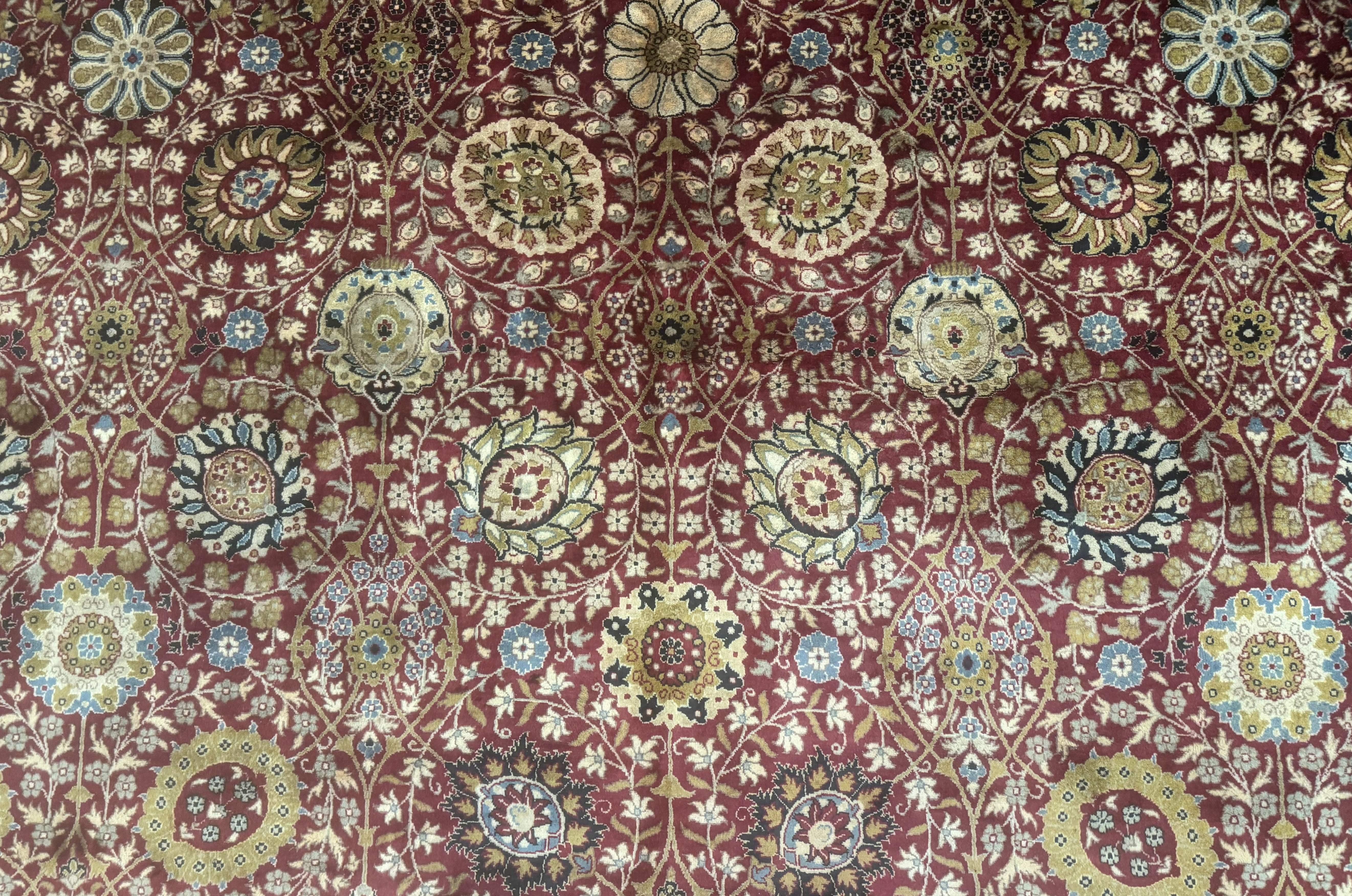 Palace Size Pak Persian Rug 12x15, Brick Red, Allover Pattern, Handmade Oversized Wool Oriental Carpet, Large Area Rug, Fine 225 KPSI - Image 4