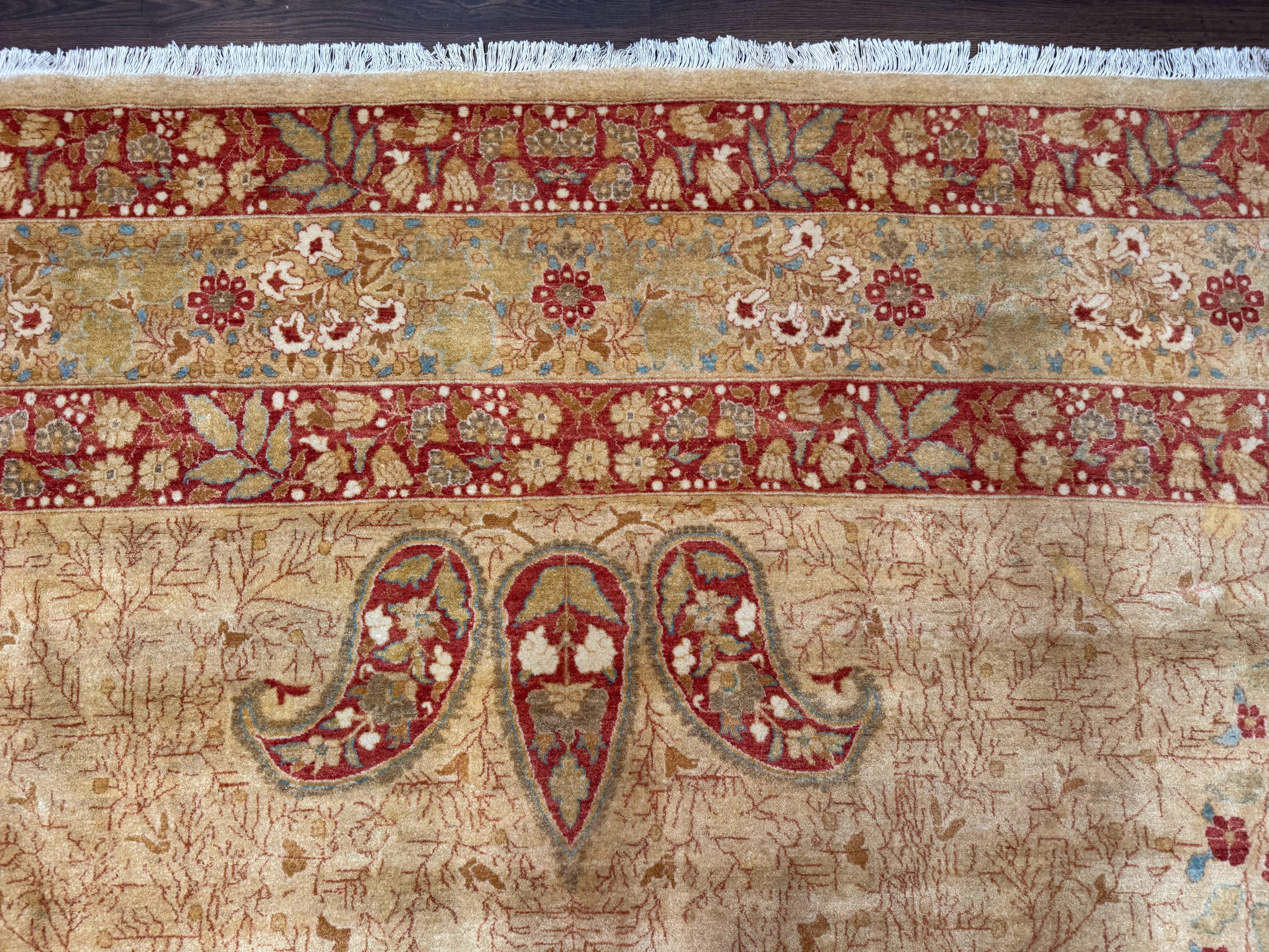 Palace Size Pak Persian Rug 13x17, Haji Jalili Design, Beige and Rust, Wool Hand Knotted, Fine 260 KPSI - Image 3