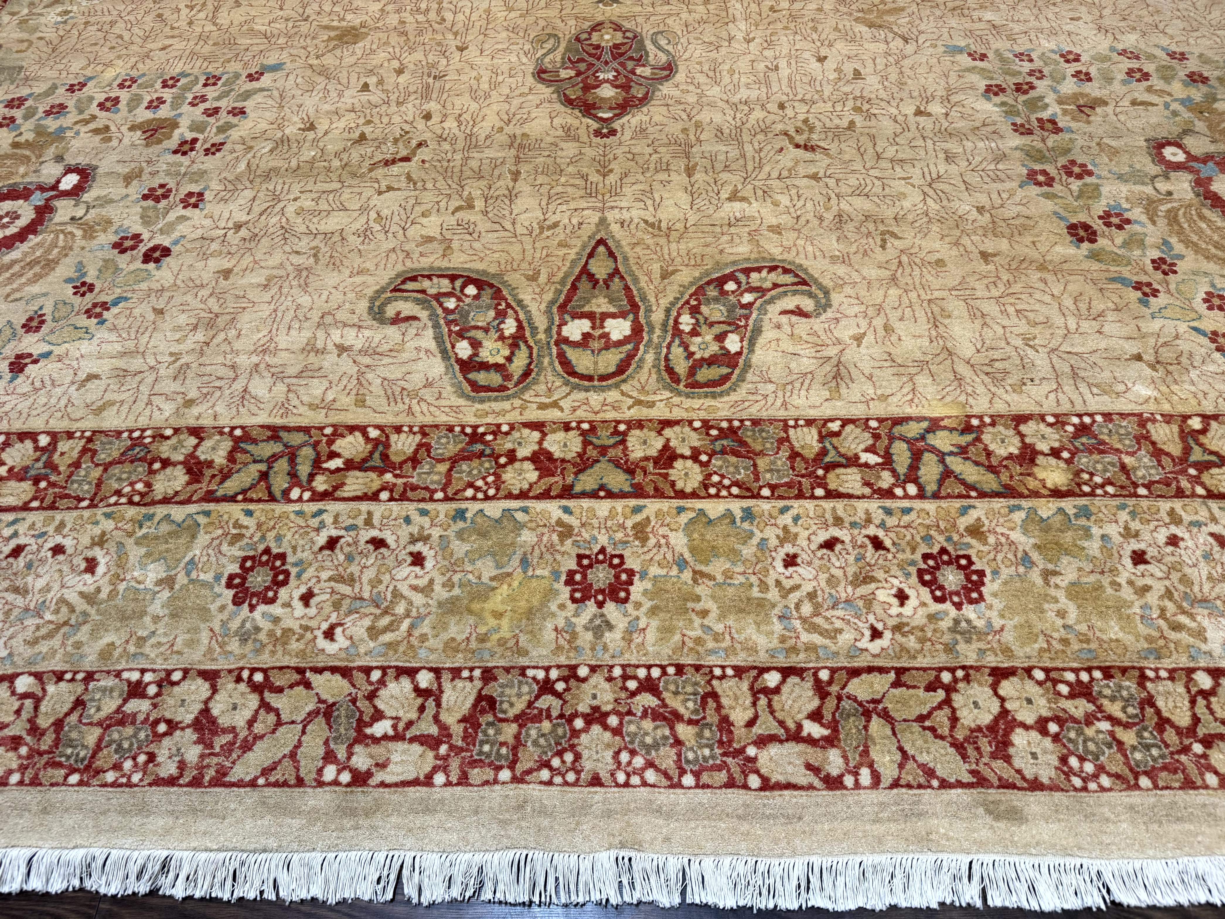 Palace Size Pak Persian Rug 13x17, Haji Jalili Design, Beige and Rust, Wool Hand Knotted, Fine 260 KPSI - Image 5