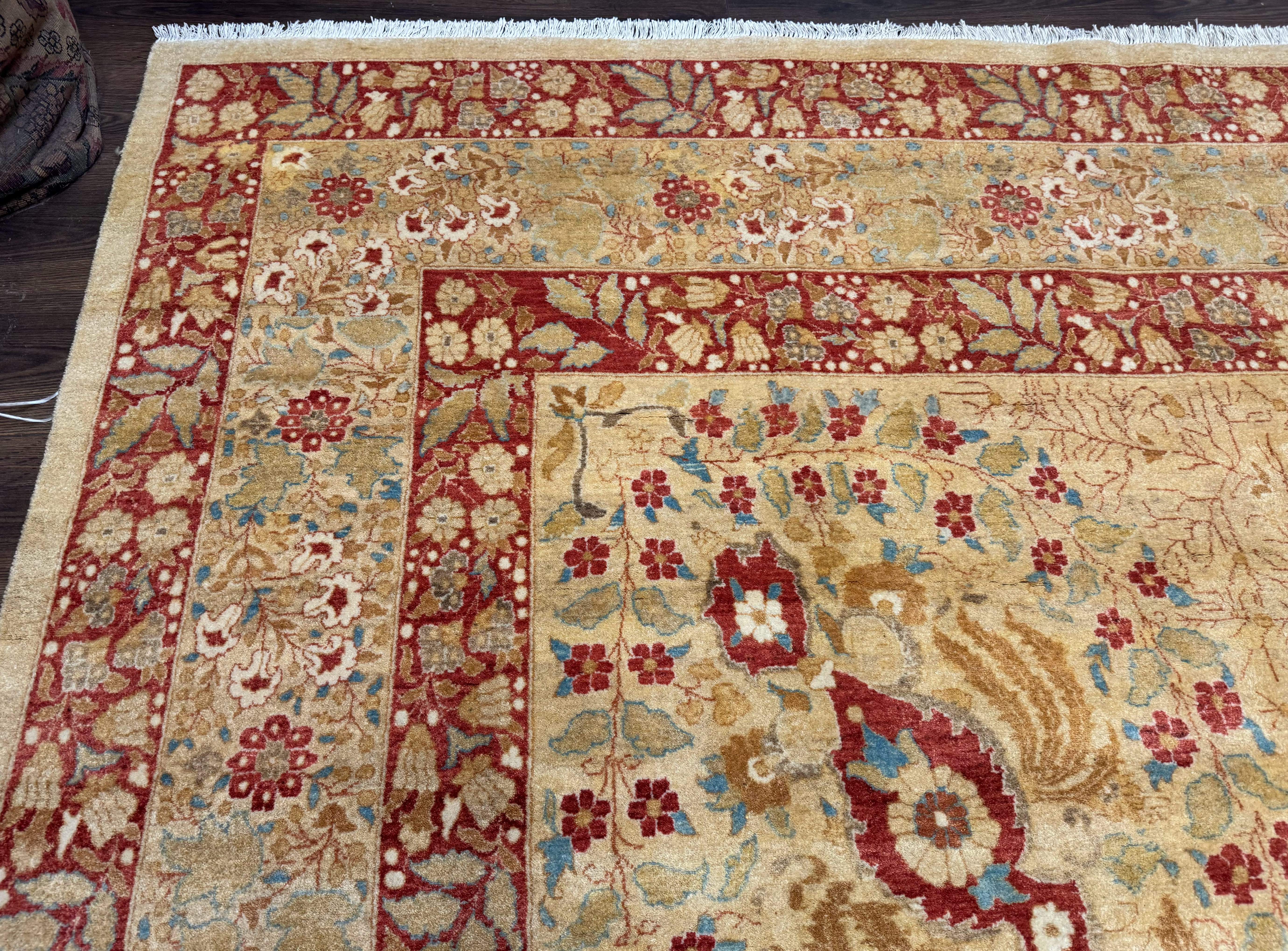 Palace Size Pak Persian Rug 13x17, Haji Jalili Design, Beige and Rust, Wool Hand Knotted, Fine 260 KPSI - Image 6