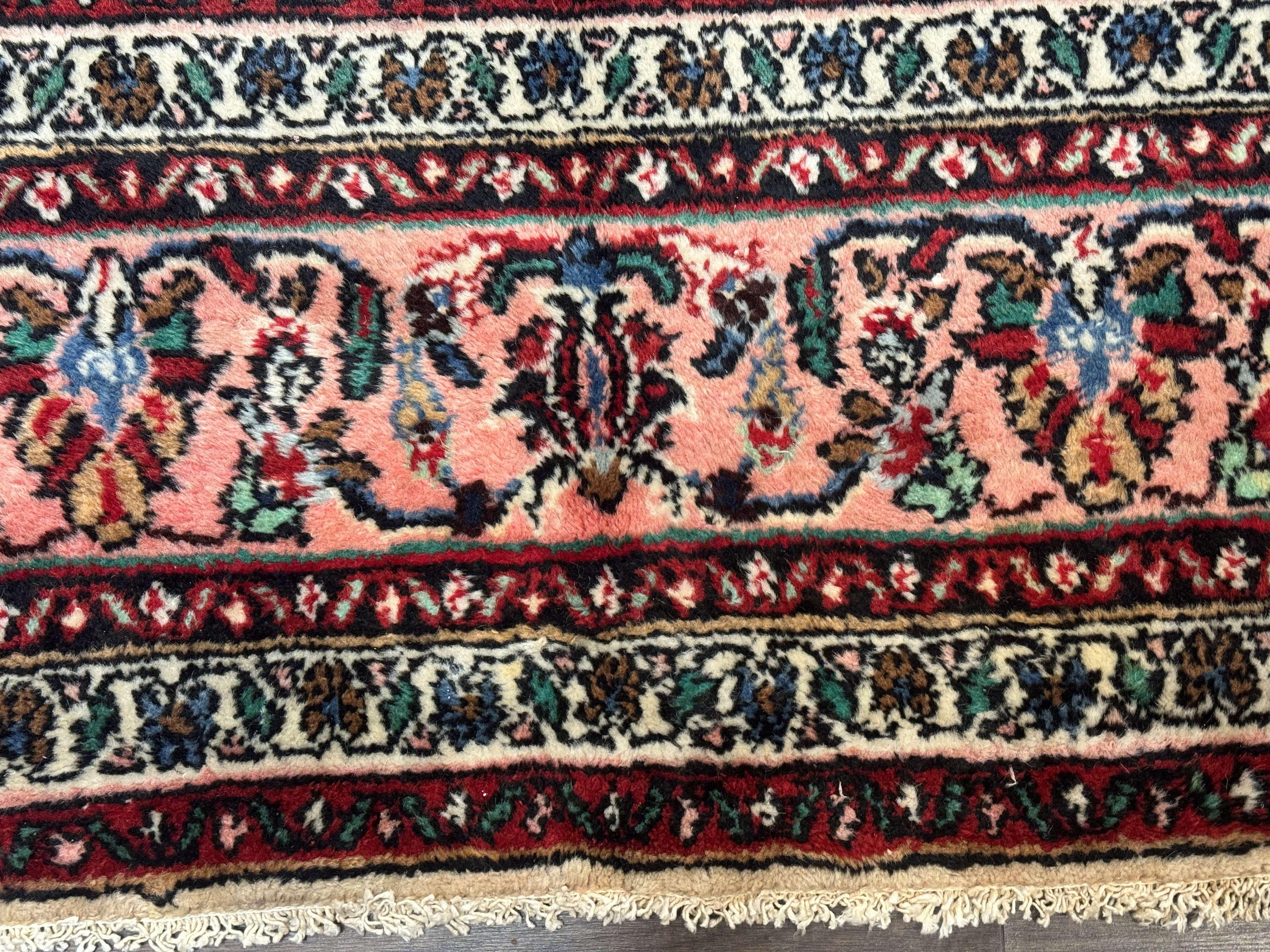 Palace Size Persian Rug 10 x 21 ft, Antique Hamadan Bibikabad Carpet, Handmade Antique Wool Oversized Rug, Ivory, Semi Open Field - Image 5