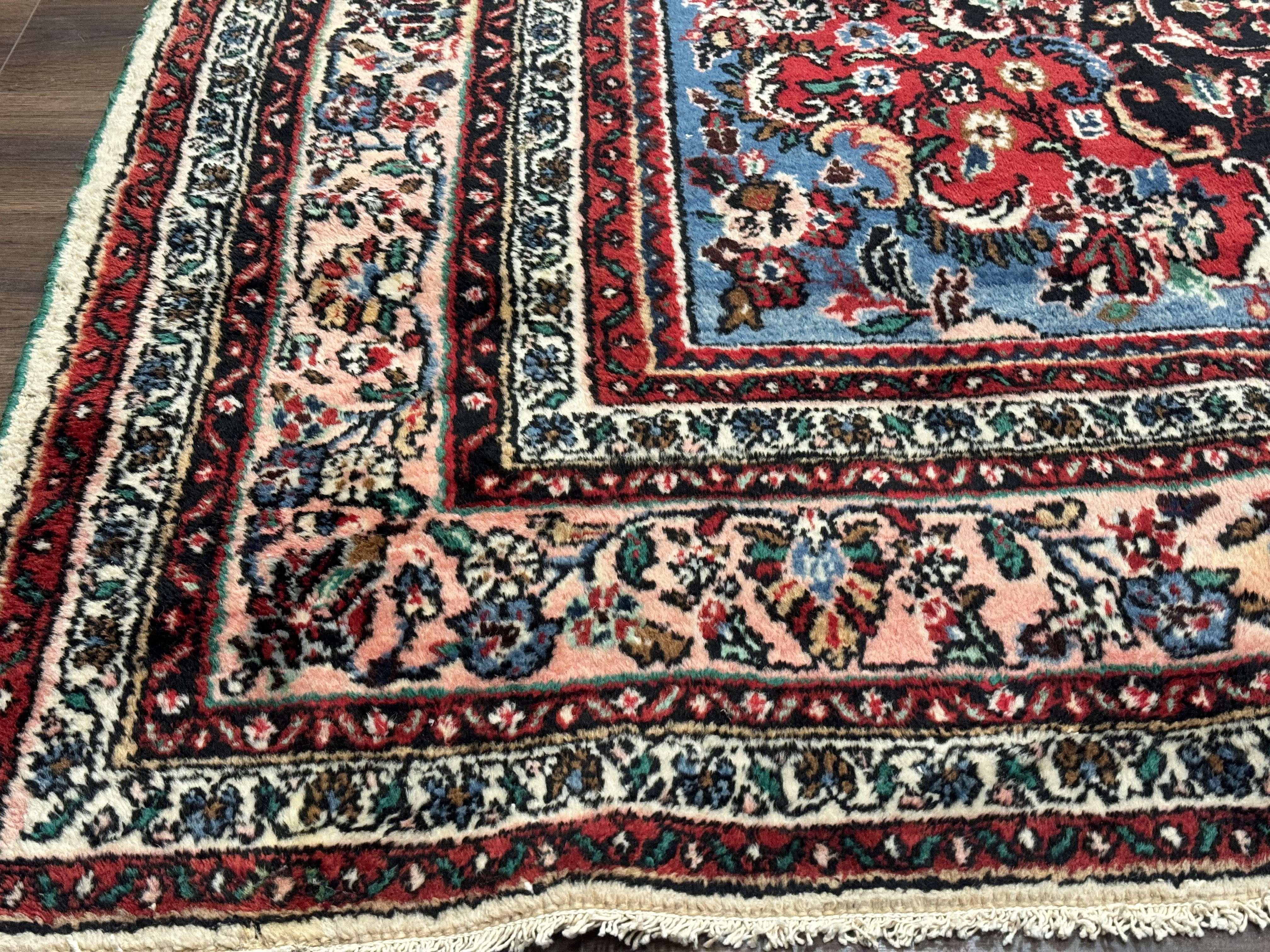 Palace Size Persian Rug 10 x 21 ft, Antique Hamadan Bibikabad Carpet, Handmade Antique Wool Oversized Rug, Ivory, Semi Open Field - Image 8