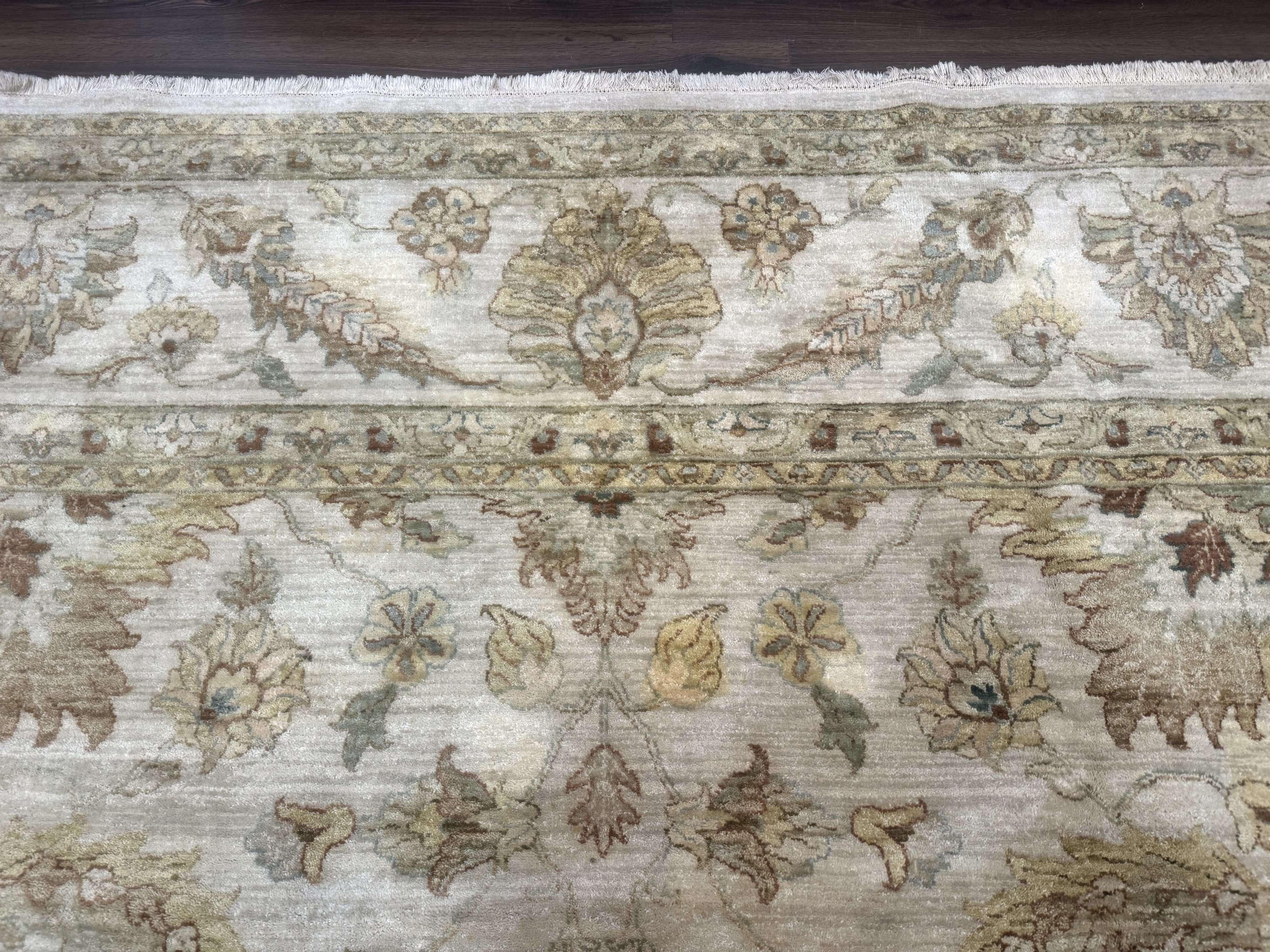 Palace Size Rug 12x15, Neutral Light Colors, Oat, Peshawar Chobi Oushak Rug, Handmade Wool Rug - Image 3
