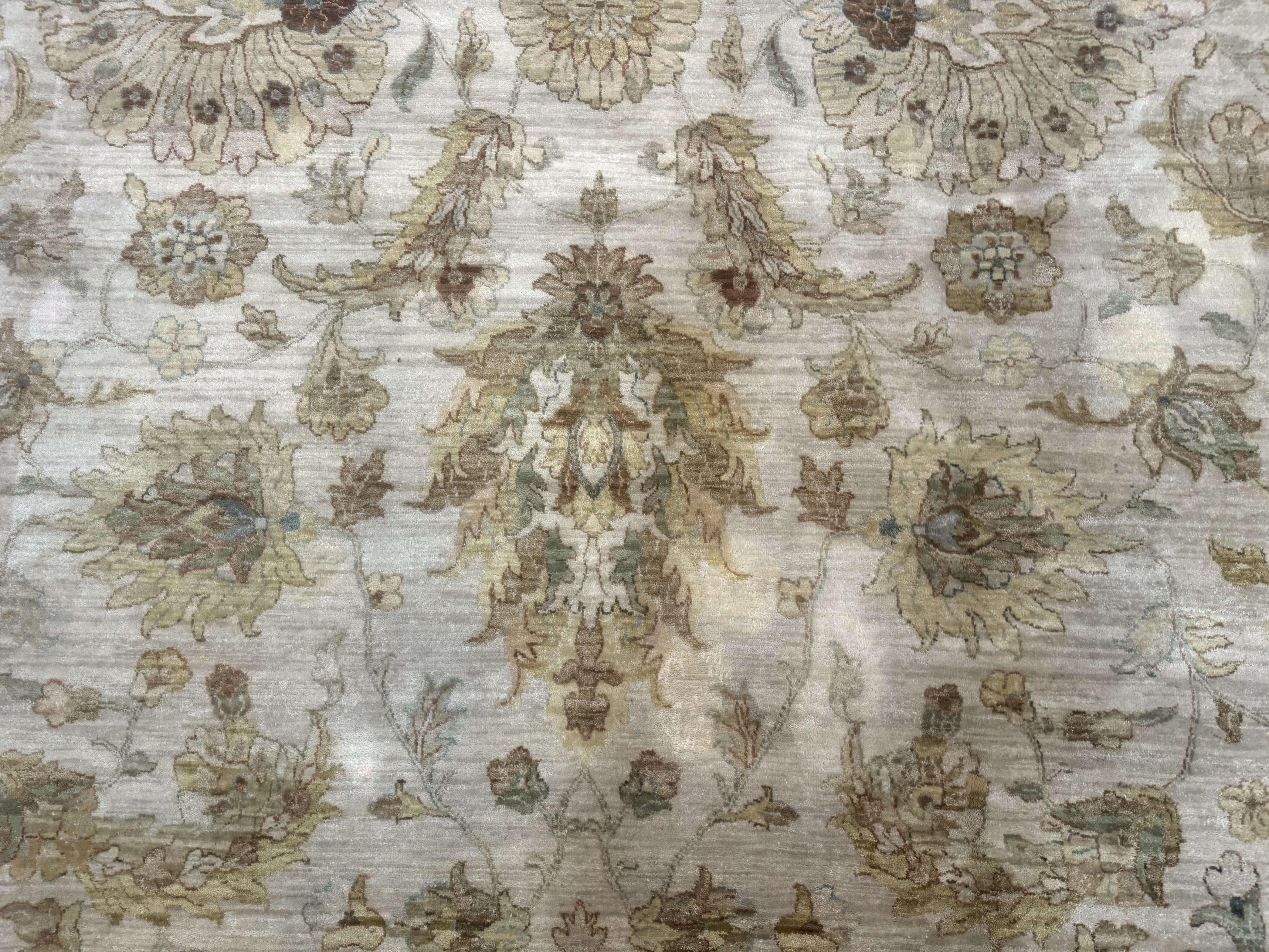 Palace Size Rug 12x15, Neutral Light Colors, Oat, Peshawar Chobi Oushak Rug, Handmade Wool Rug - Image 4