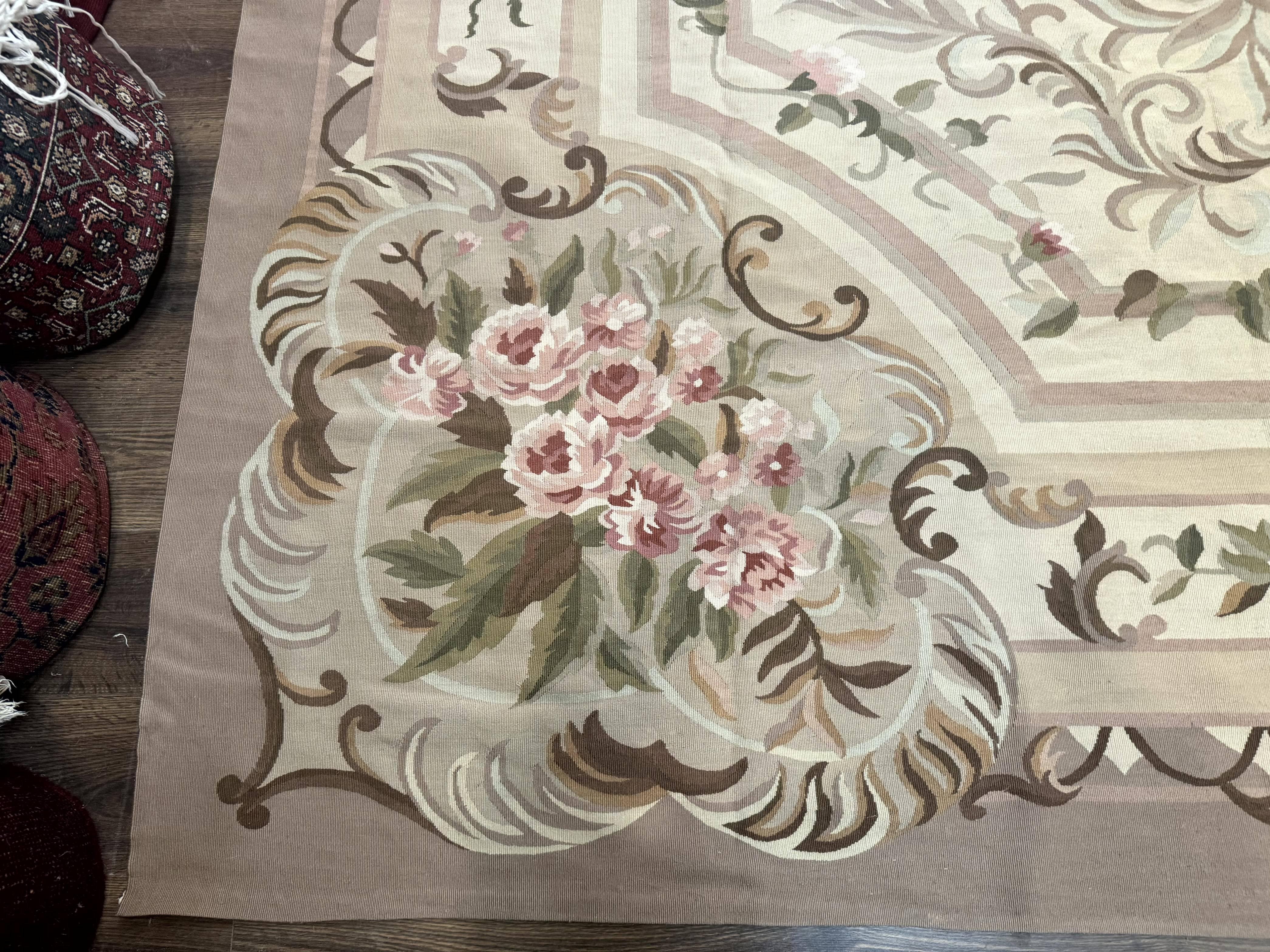 Palace Sized Aubusson Rug 13 x 20, Flatweave Aubusson Weave, Oversized Rug, European French Elegant Design - Image 8