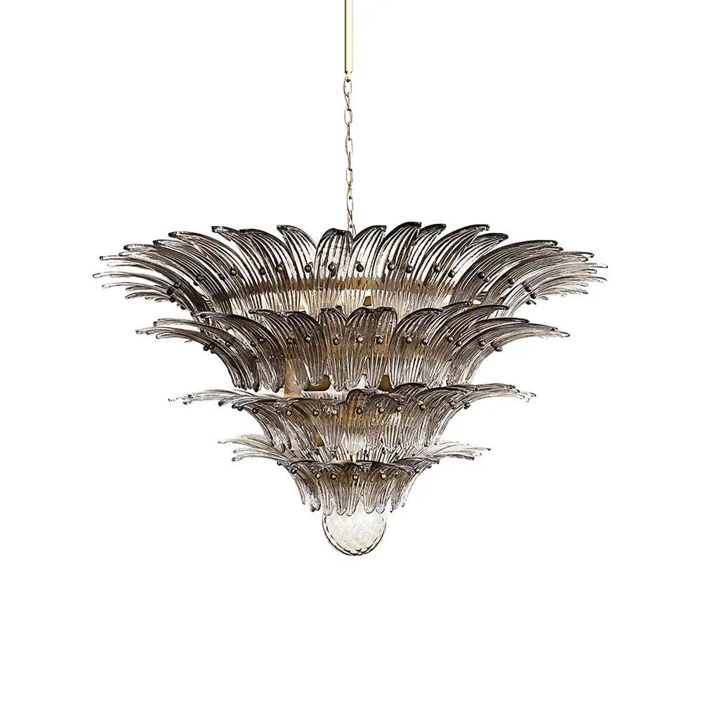 Palmette Murano Smoked Glass Chandelier