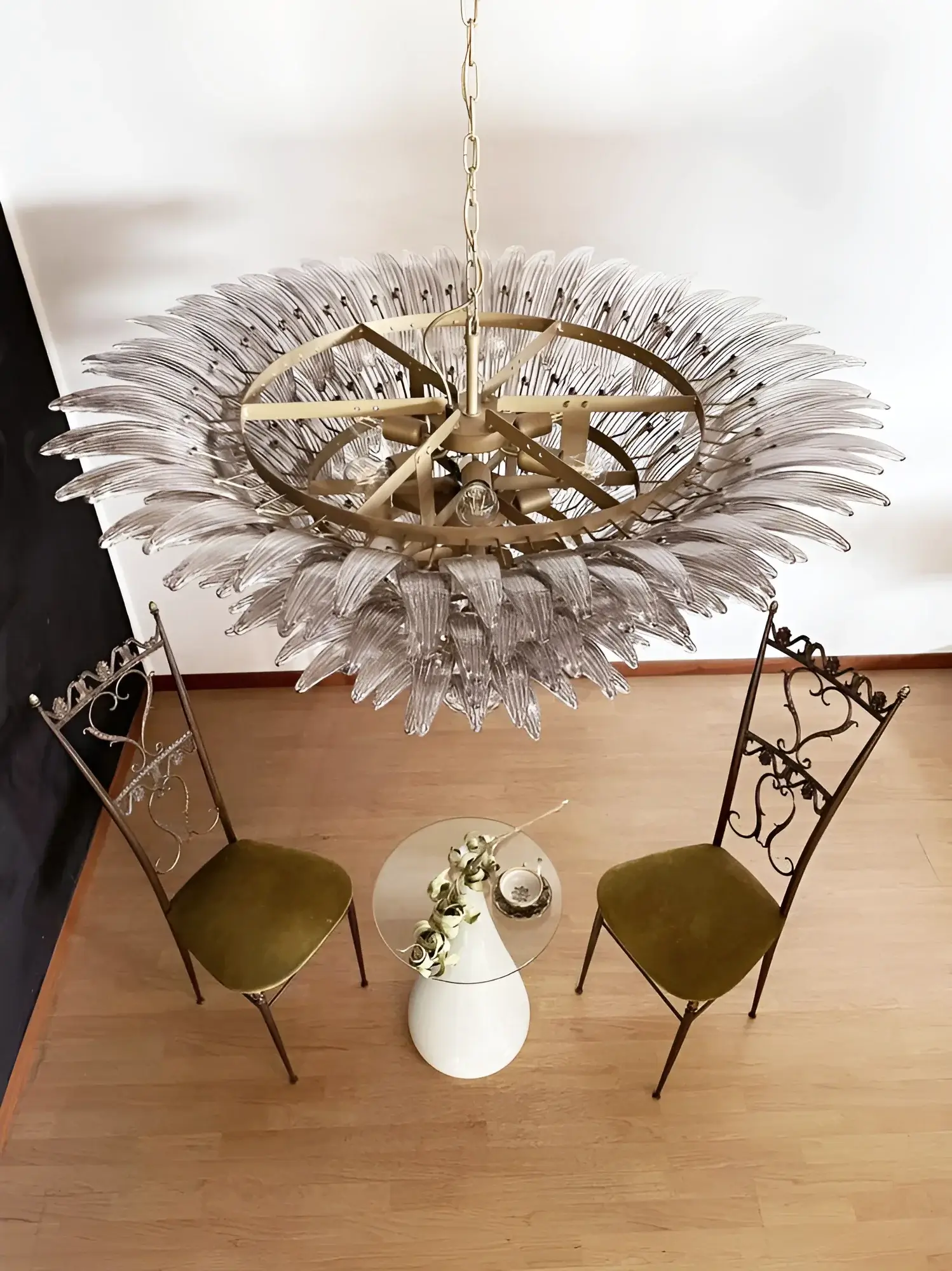 Palmette Murano Smoked Glass Chandelier - Image 12