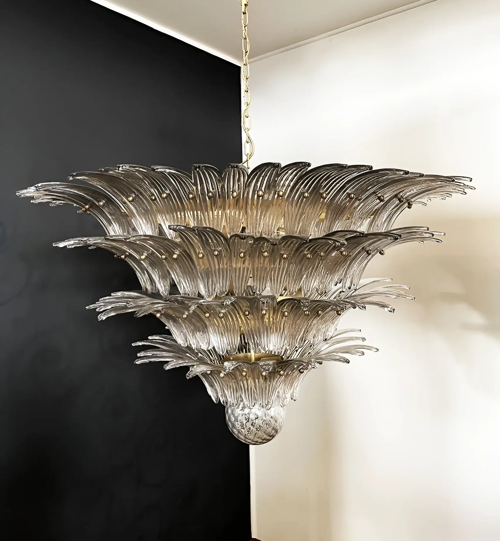 Palmette Murano Smoked Glass Chandelier - Image 18