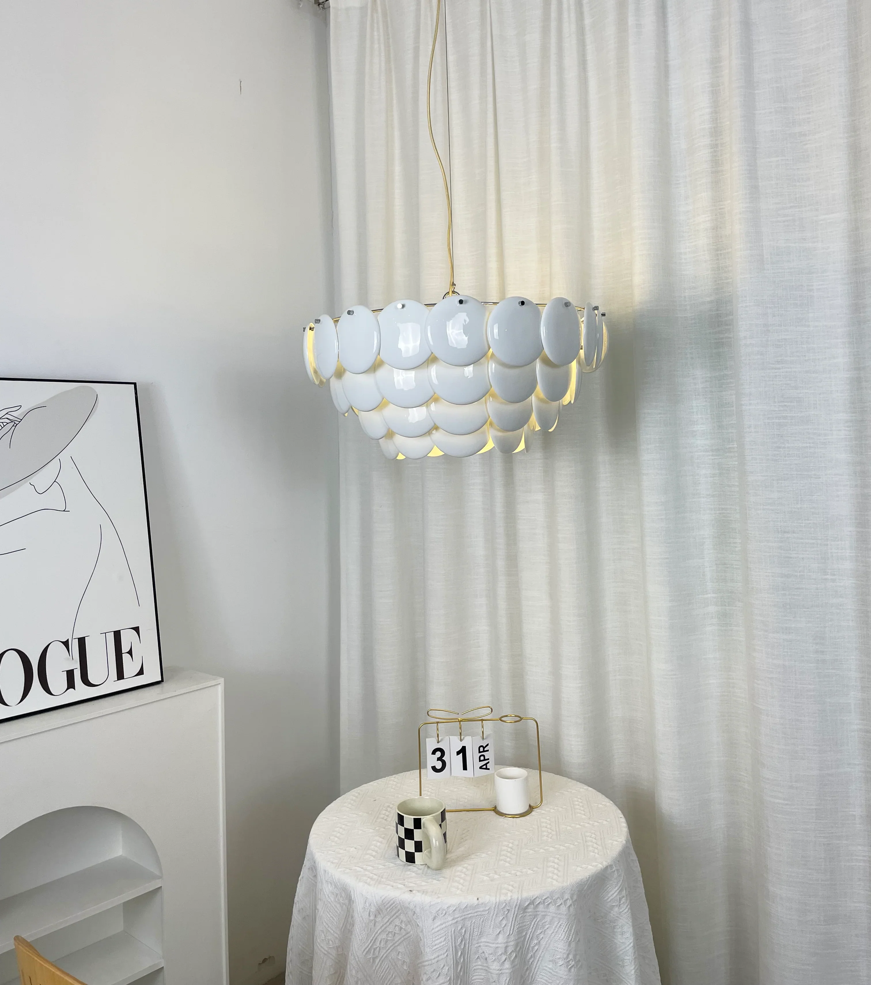 Pembridge White Ceramic Chandelier - Image 5
