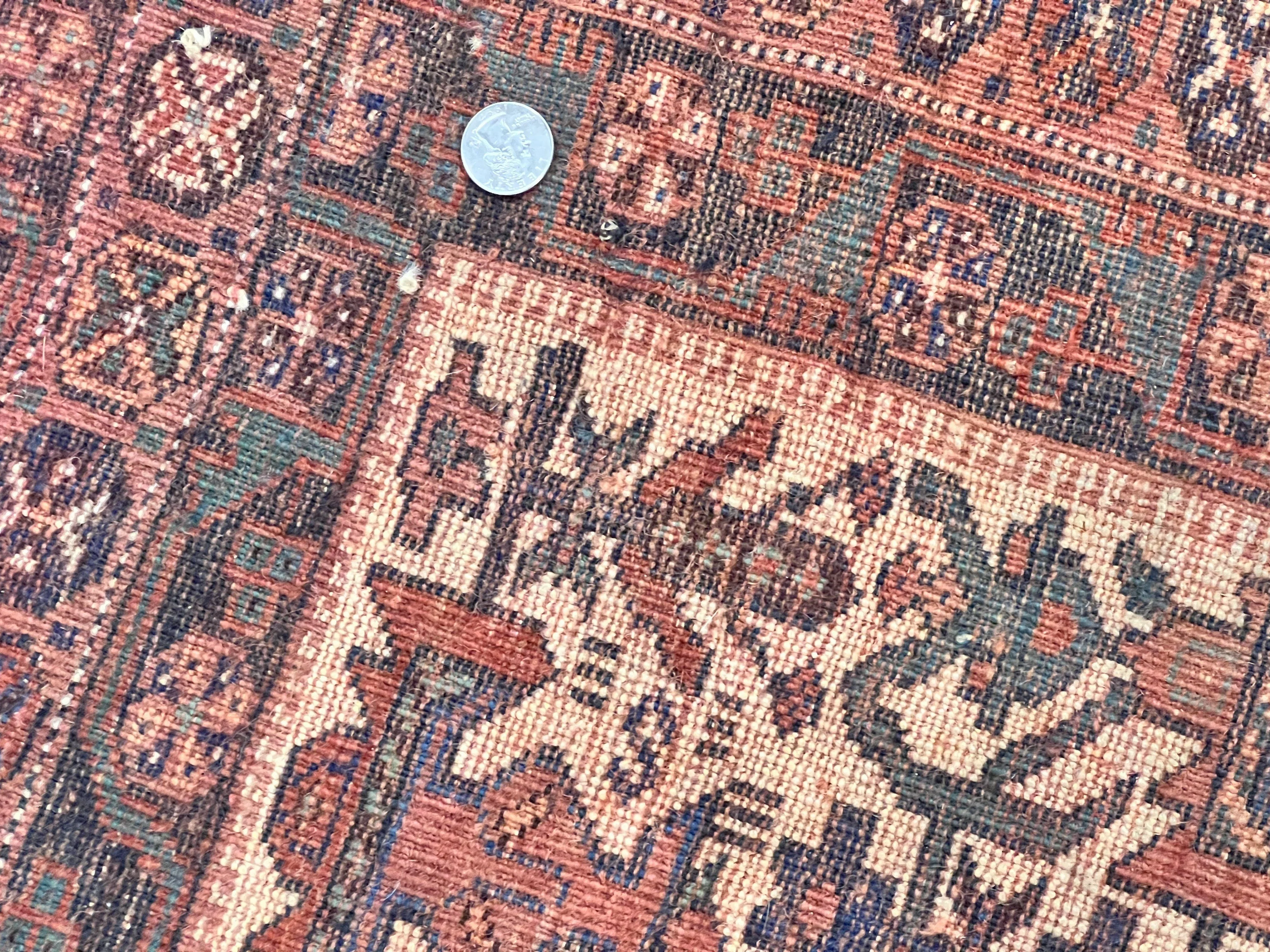 Persian Afshar Rug 5x6, Allover Repeated Motif, Wool Tribal Carpet, Handmade Semi Antique Rug - Image 10