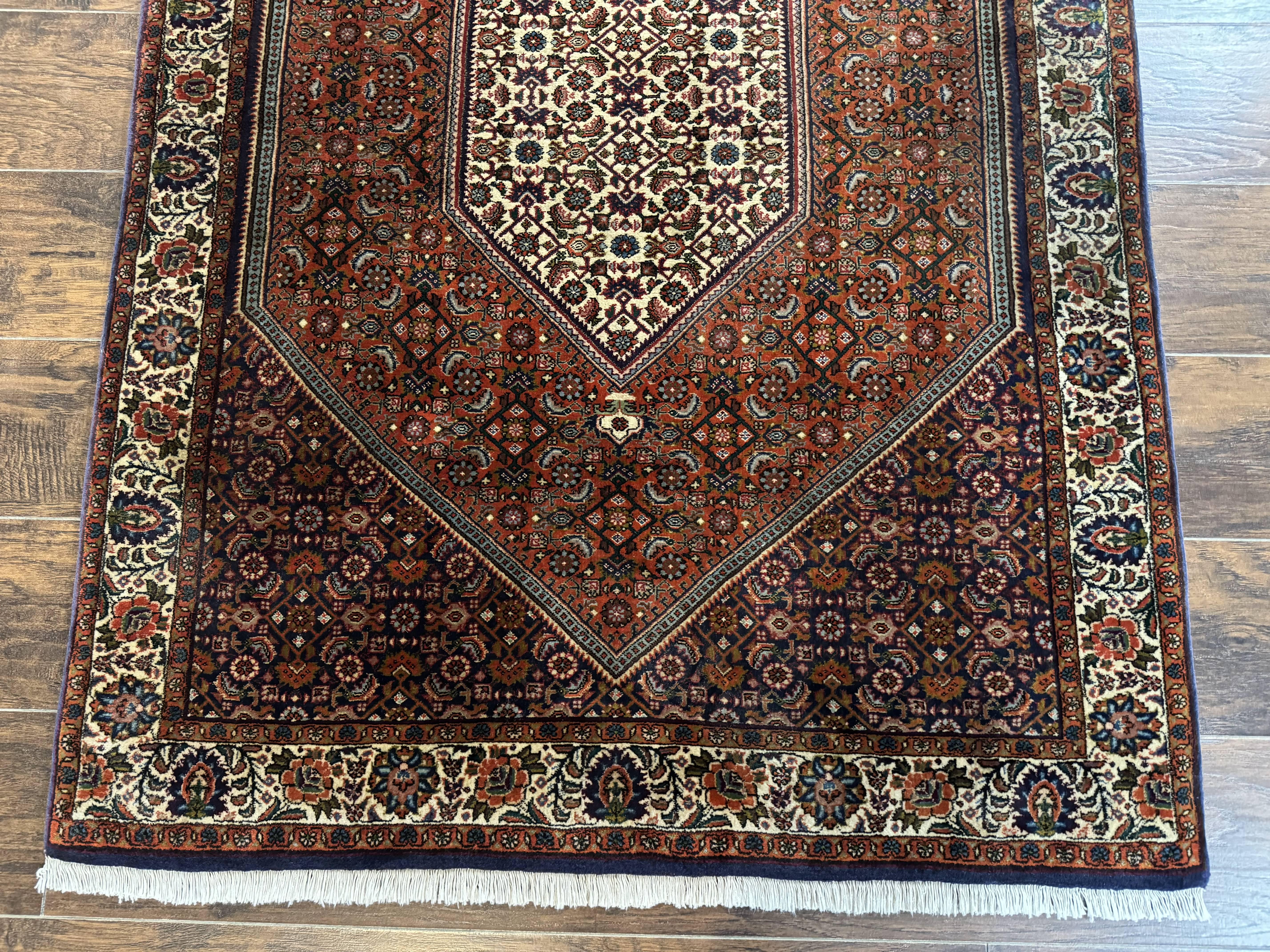 Persian Bidjar Rug 4x5, Fine 290 KPSI, Herati Pattern - Image 5