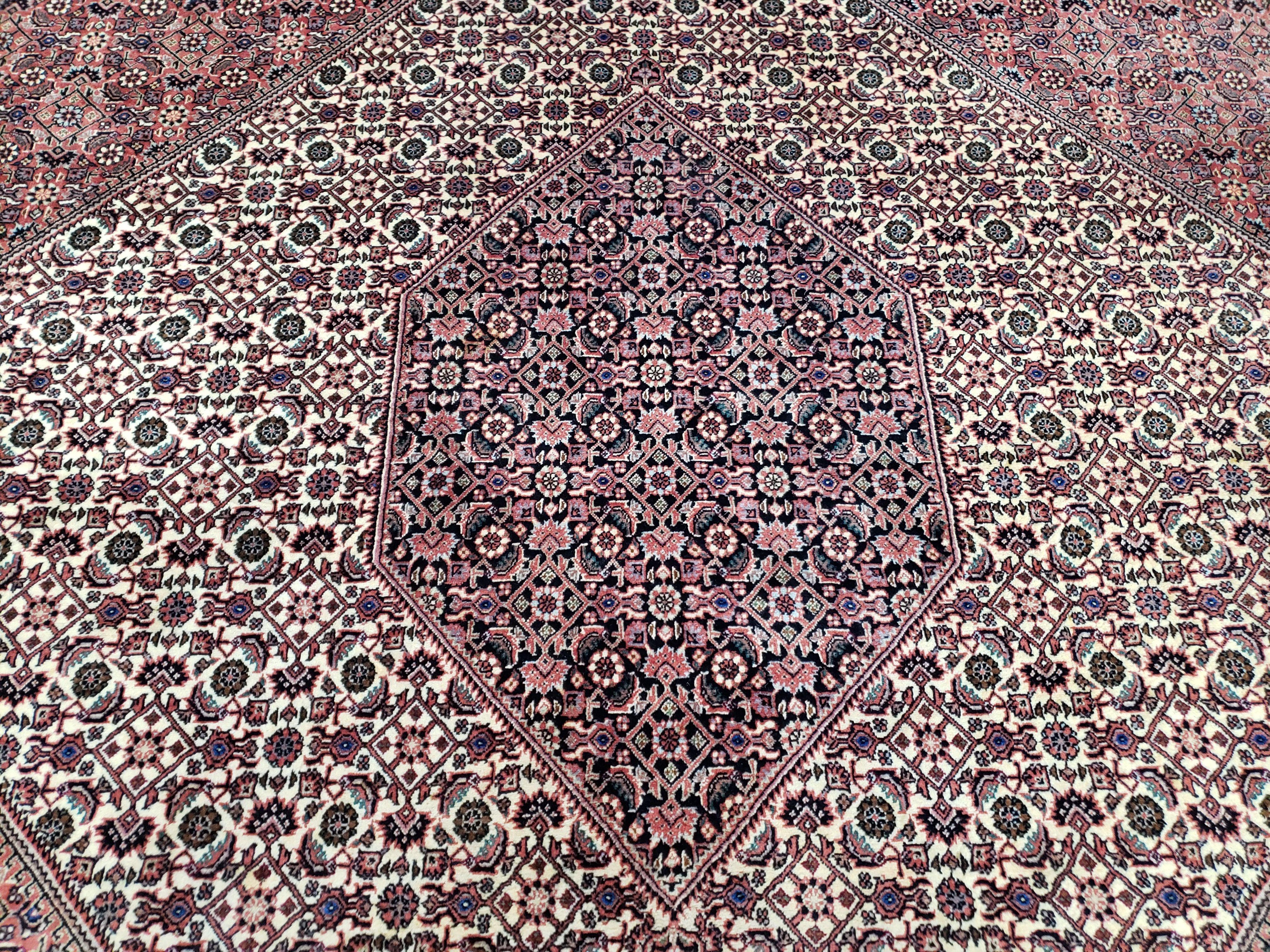 Stunning Persian Bijar Rug 8x11 - Herati Mahi Pattern - Image 11