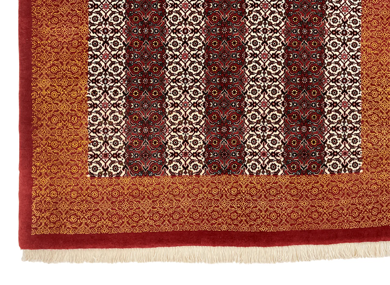 Bijar Striped Herati Design (3'05"x5'01") rust/red/ivory - Image 2