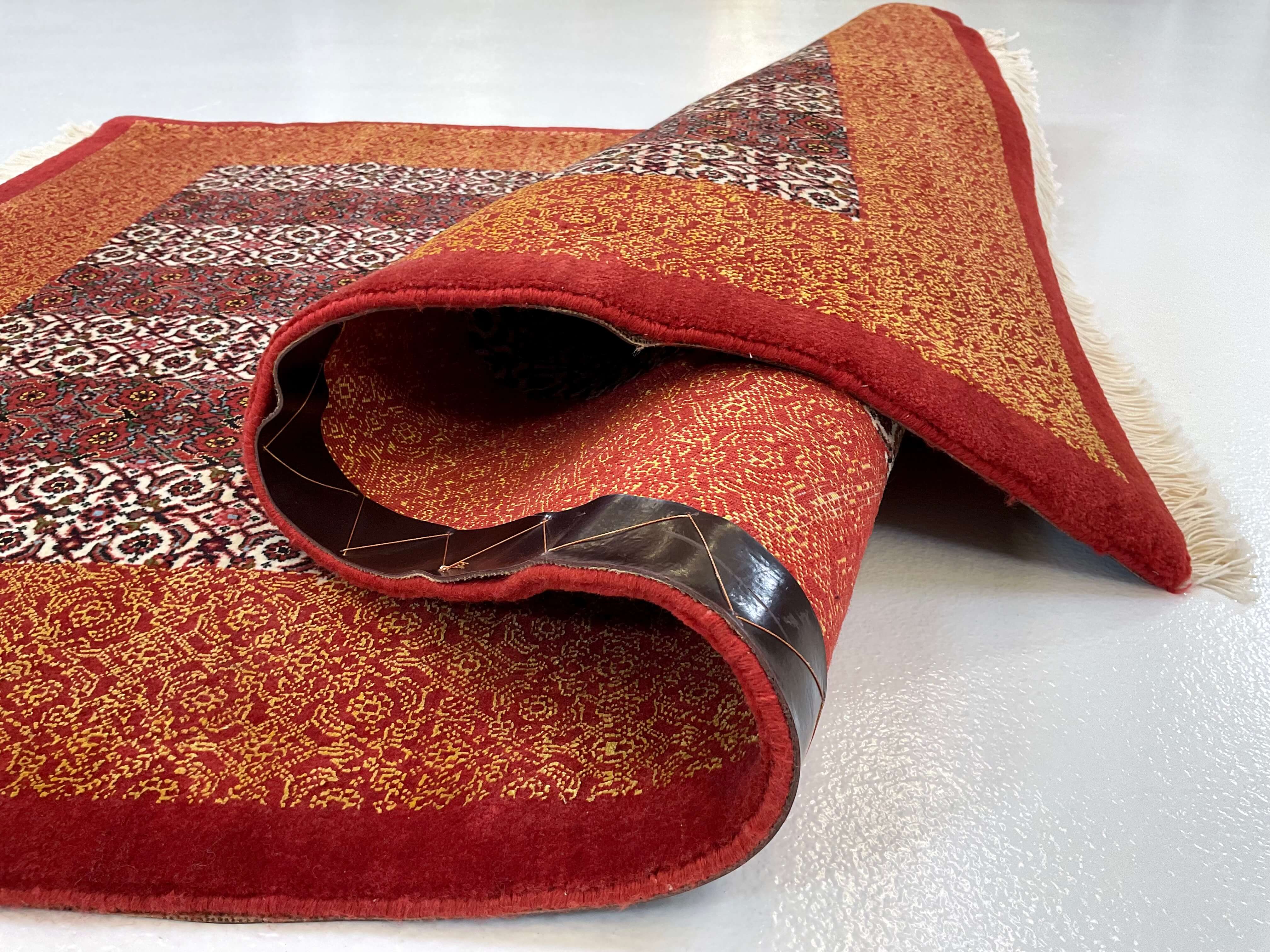 Bijar Striped Herati Design (3'05"x5'01") rust/red/ivory - Image 5