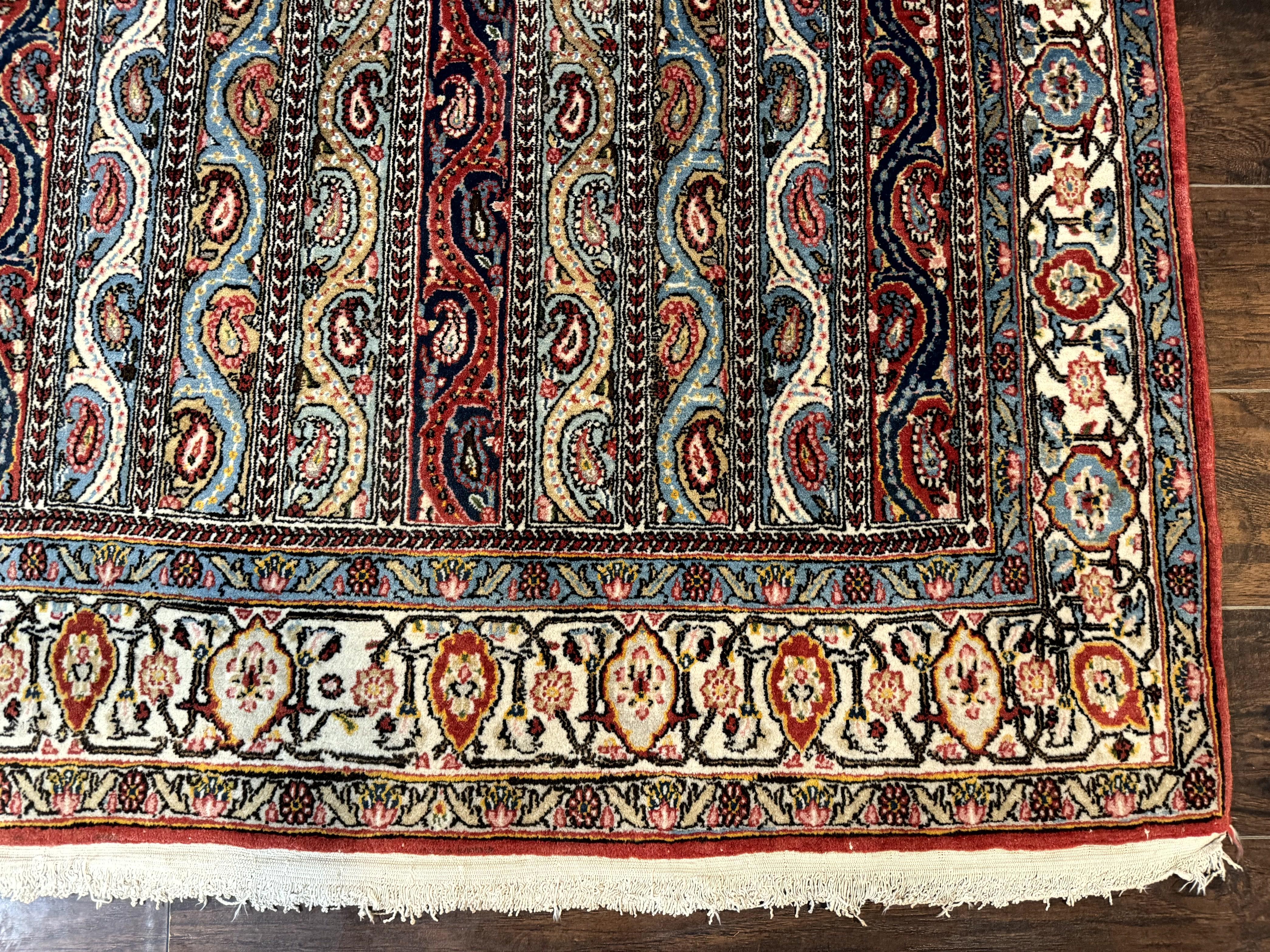 Persian Qum Rug 4x7, Striped Paisley Boteh Design - Image 9