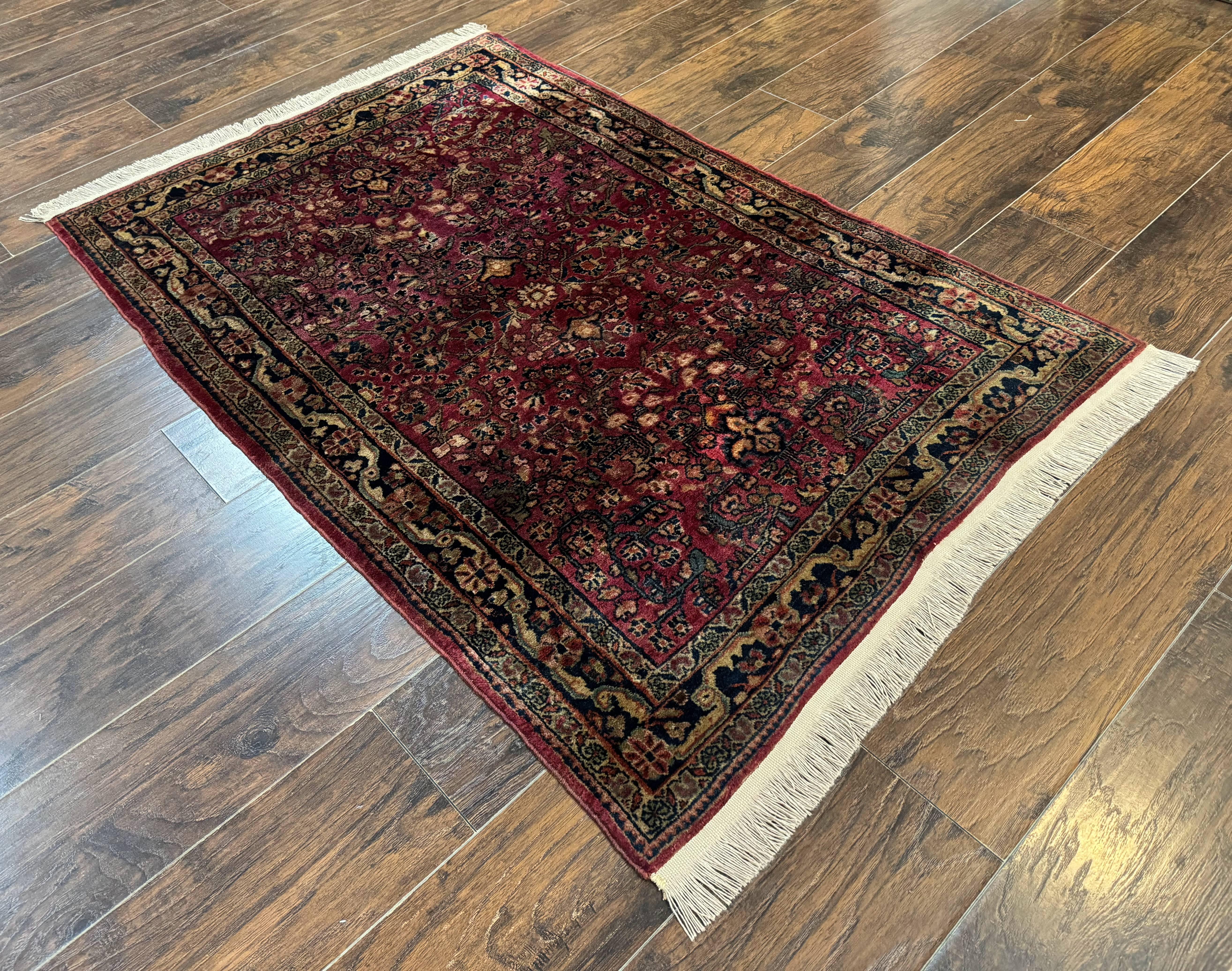 Persian Sarouk Rug 3x5, Antique Persian Carpet - Image 12