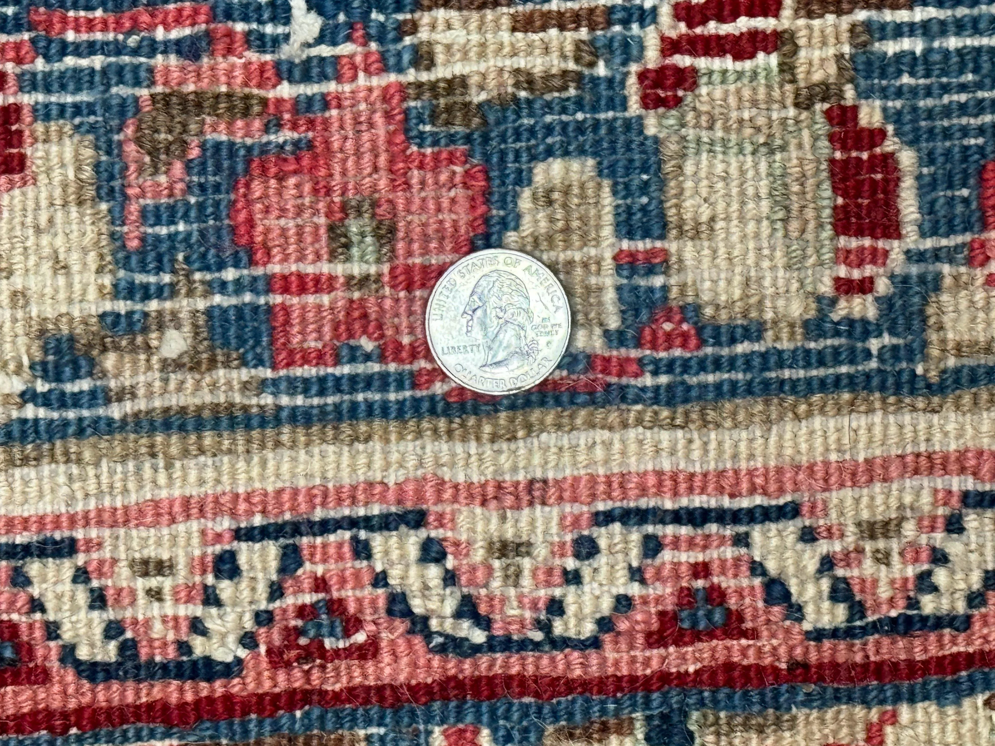 Persian Sarouk Runner Rug 2.4 x 21, Handmade Wool Floral Runner Rug for Hallway, 21ft Runner, Ivory - Image 11