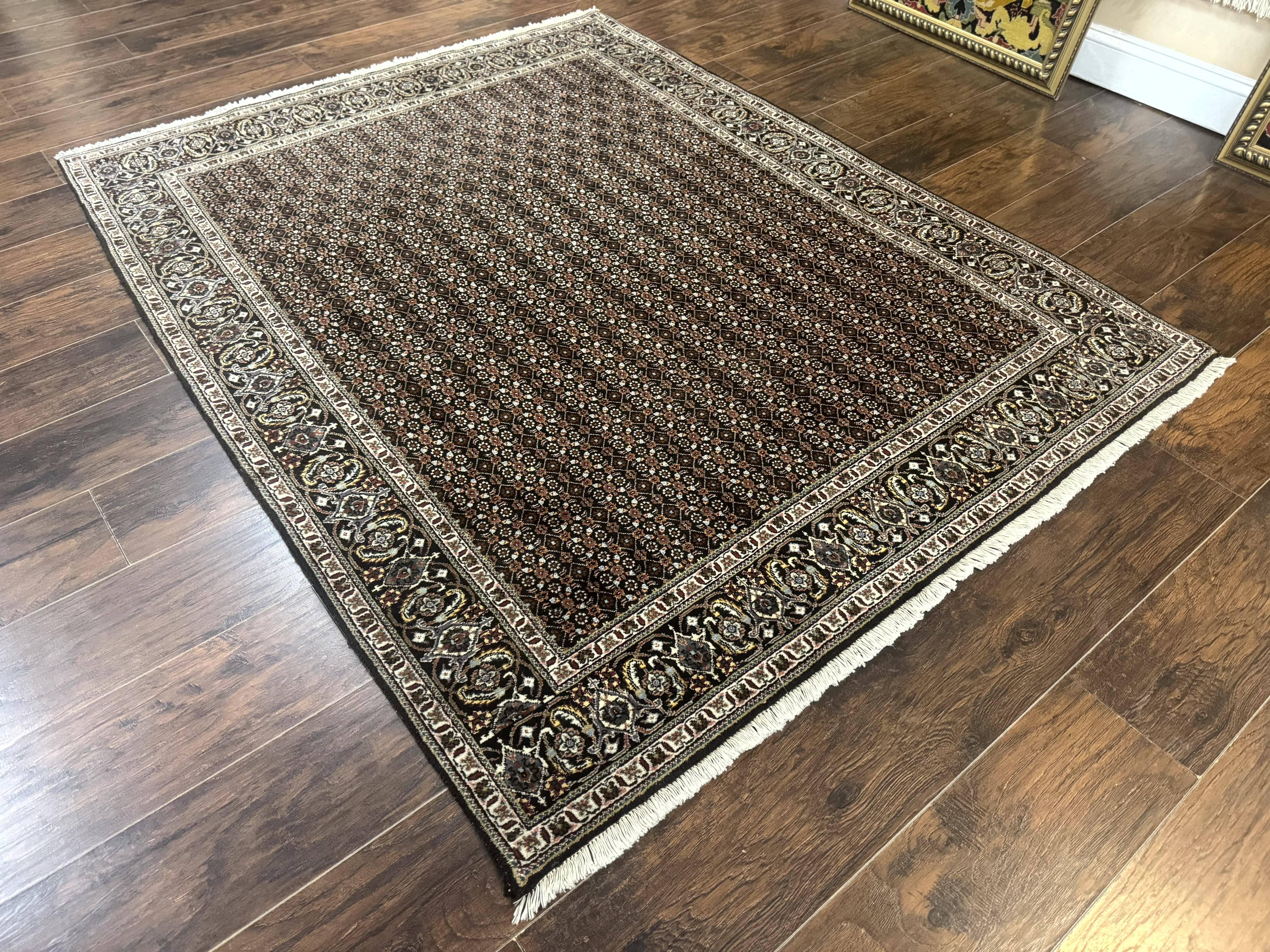 Persian Tabriz Rug 5x7, Black, Allover Pattern - Image 12