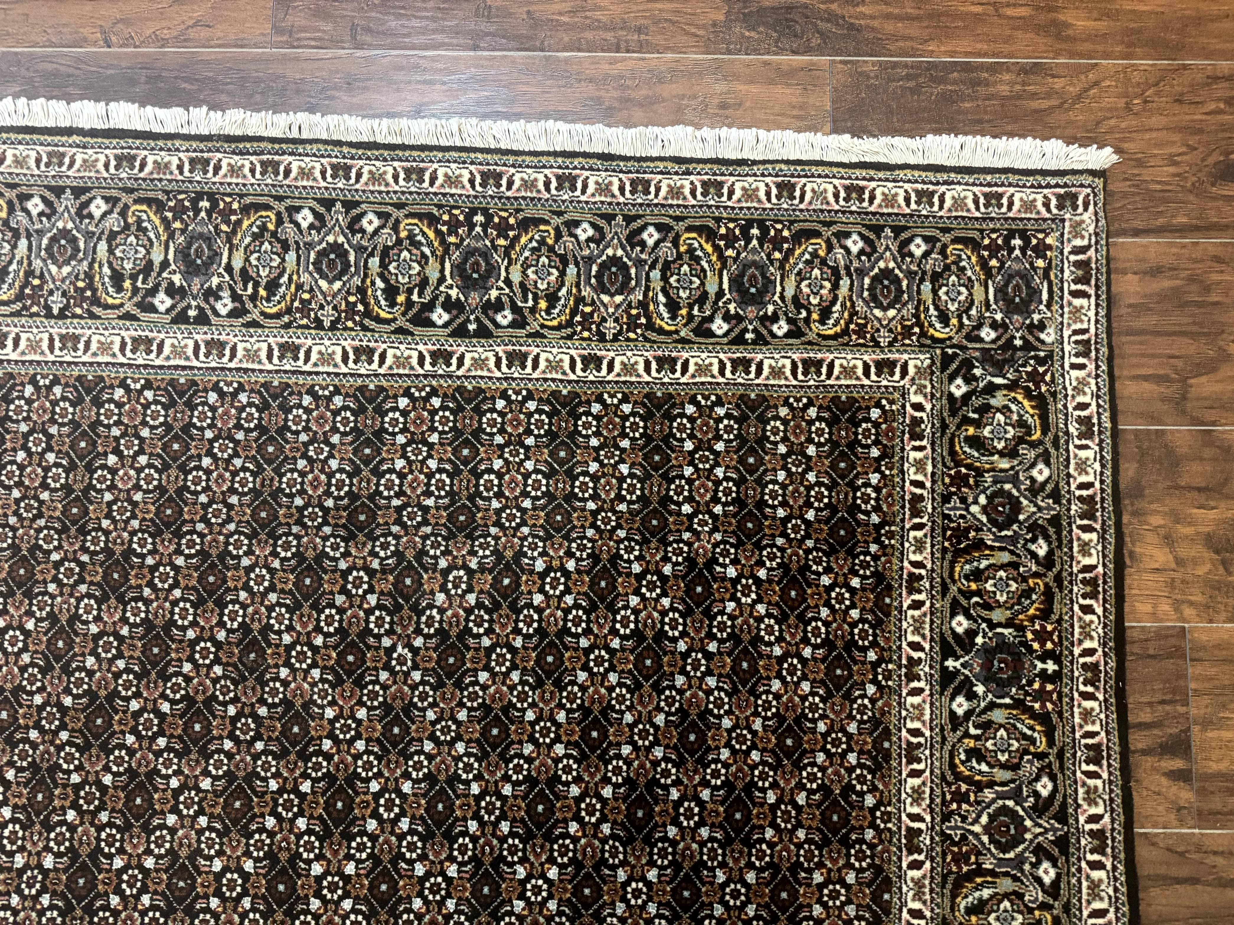 Persian Tabriz Rug 5x7, Black, Allover Pattern - Image 7