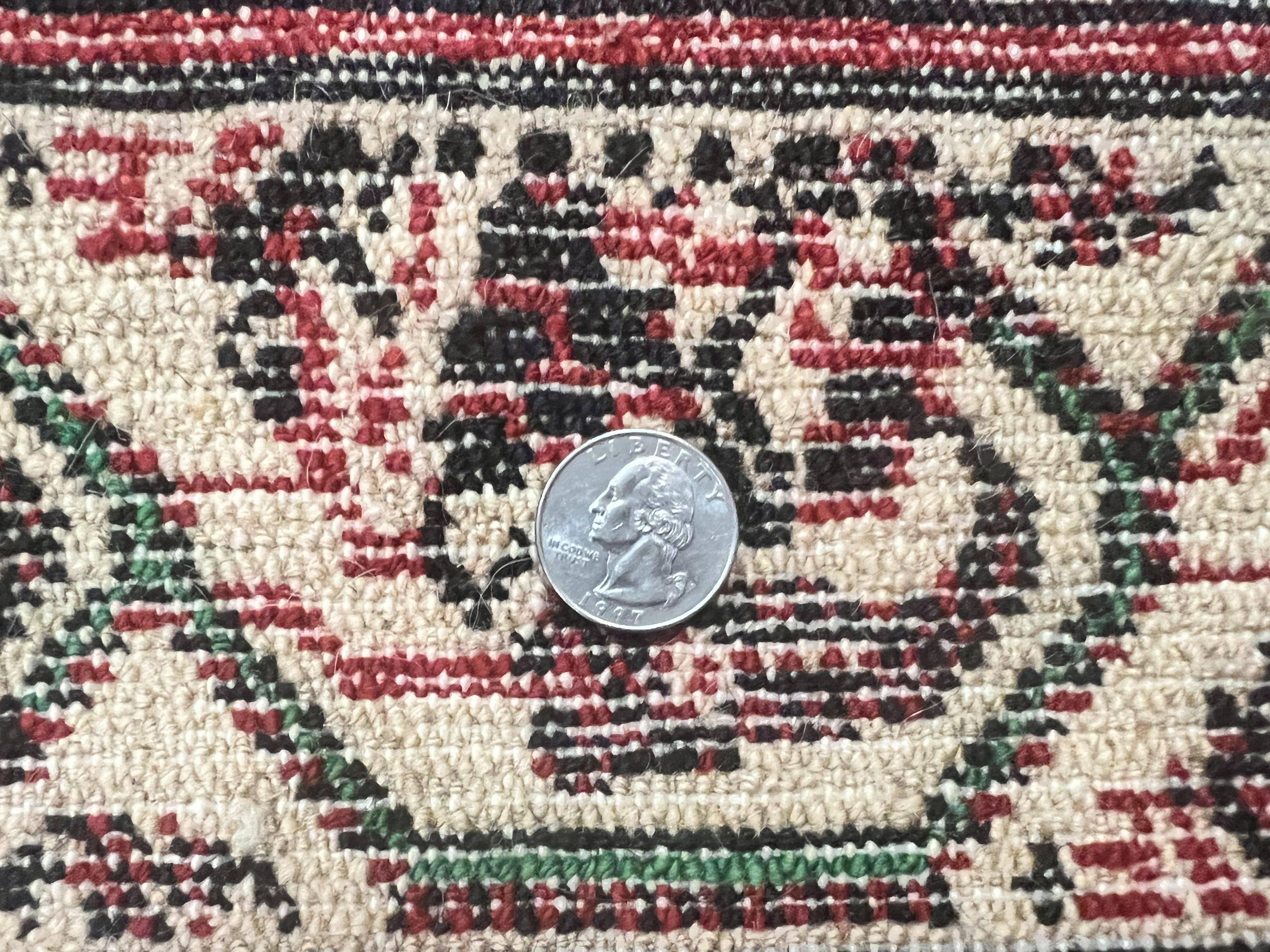 Persian Tribal Rug 2.6 x 5, Boteh Paisley Pattern, Red and Beige, Wool Hamadan Rug - Image 12