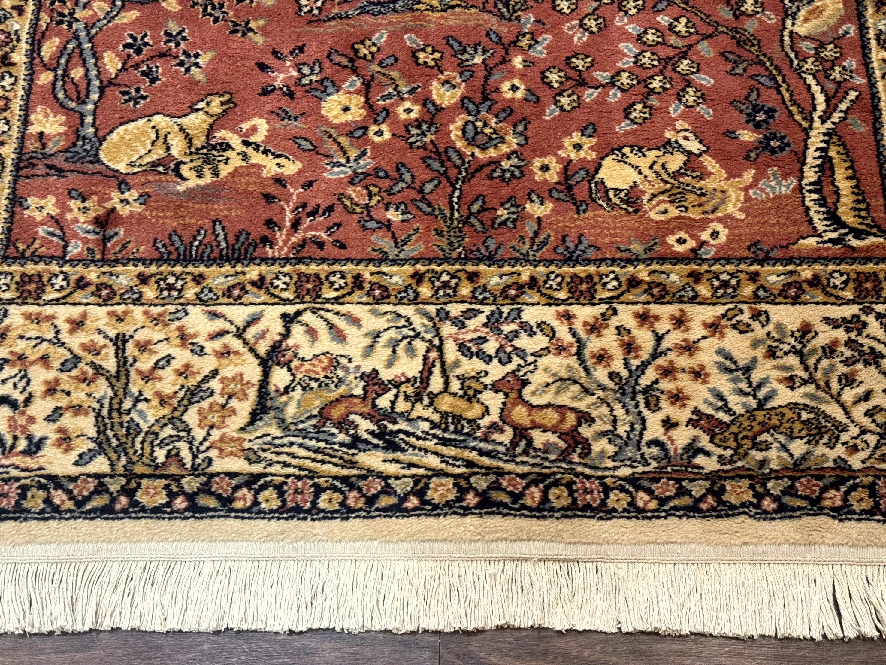 Persian Wool Rug 4x6, Tree of Life Animal Pictorials, Vintage, Power Loomed Ardakan Rug - Image 5