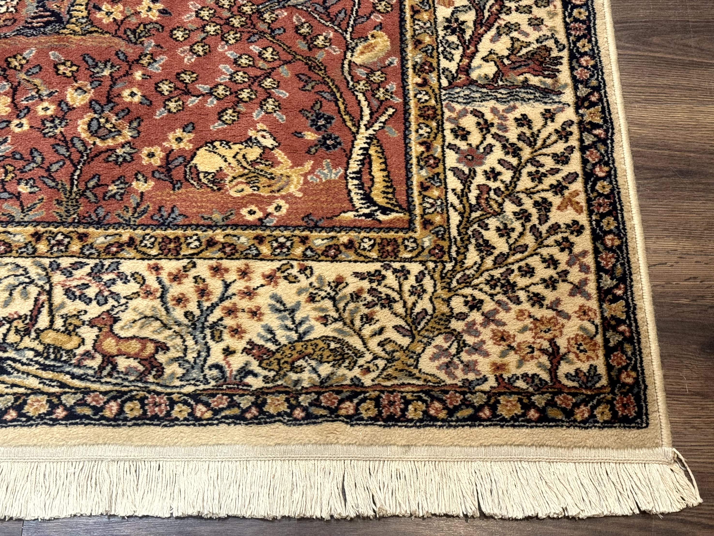 Persian Wool Rug 4x6, Tree of Life Animal Pictorials, Vintage, Power Loomed Ardakan Rug - Image 9